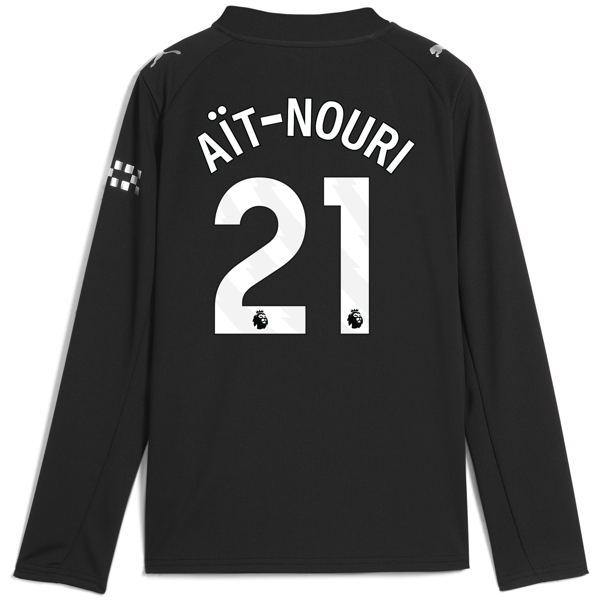 Manchester City kids manchester city away jersey 202526 long sleeve with aÏt-nouri 21 printing Shirts - Official Store