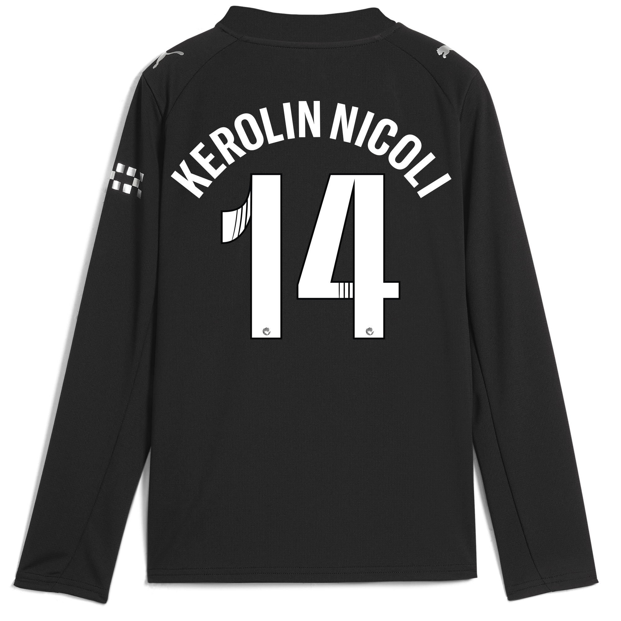 Manchester City kids manchester city away jersey 202526 long sleeve with kerolin nicoli 14 printing Shirts - Official Store