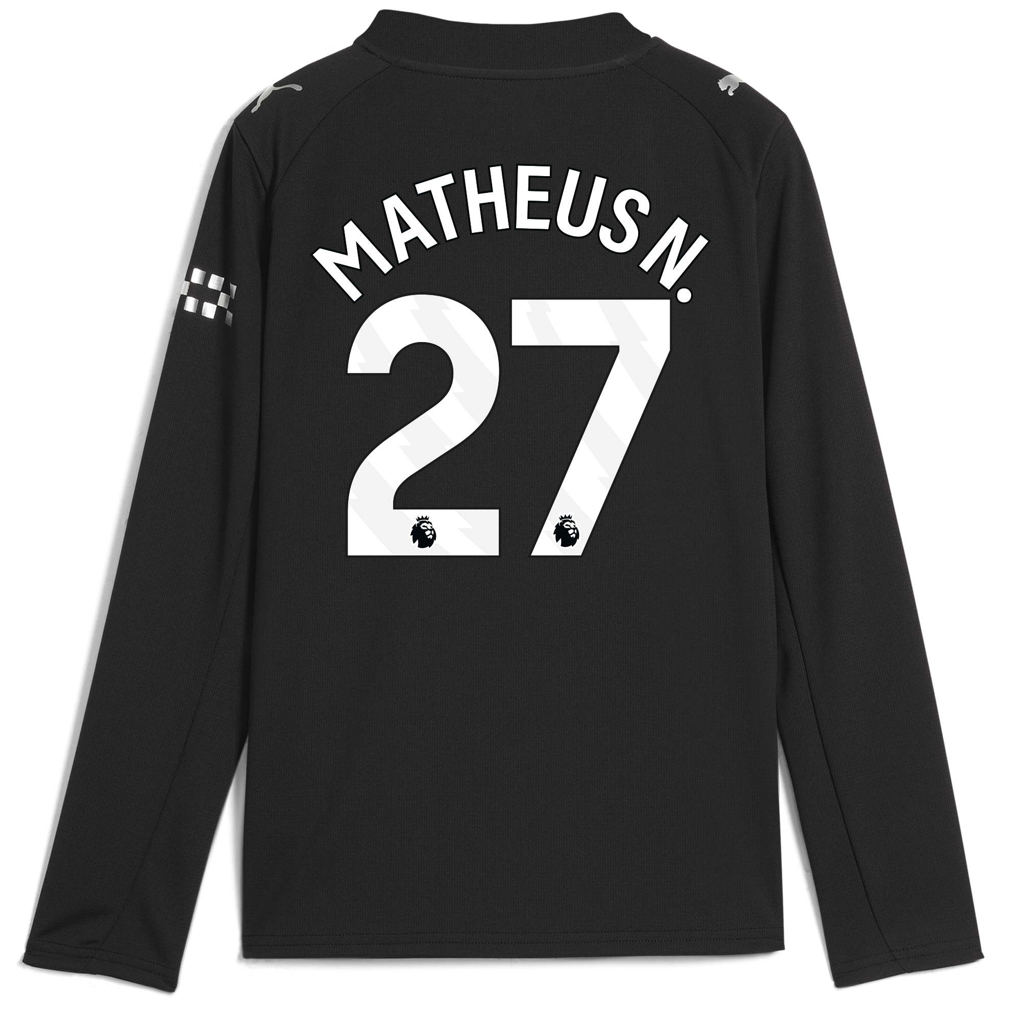 Manchester City kids manchester city away jersey 202526 long sleeve with matheus n. 27 printing Shirts - Official Store