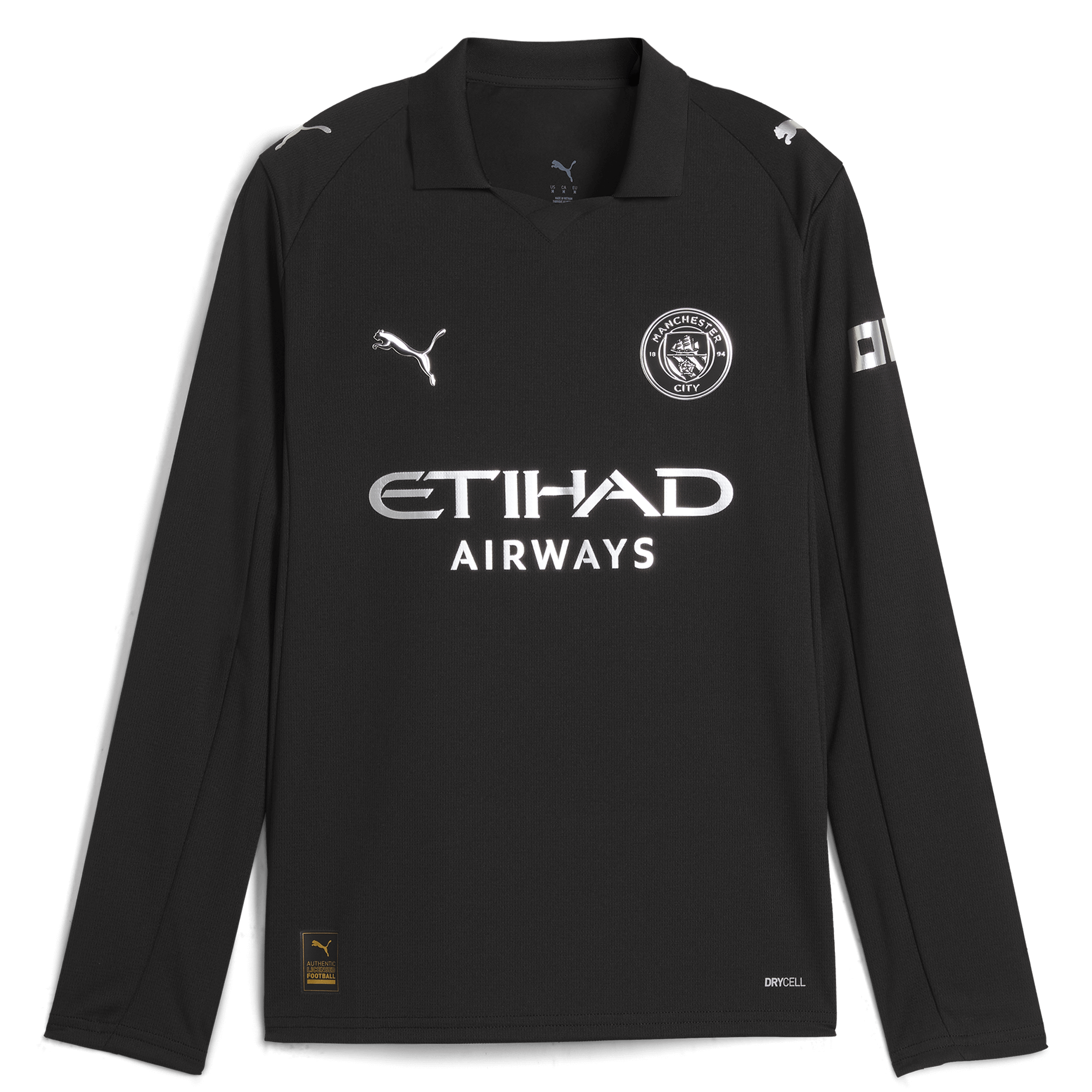 Manchester City kids manchester city away jersey black 202526 long sleeve with custom printing Shirts - Official Store