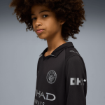 Manchester City kids manchester city away long sleeve jersey black 202526 Shirts - Official Store