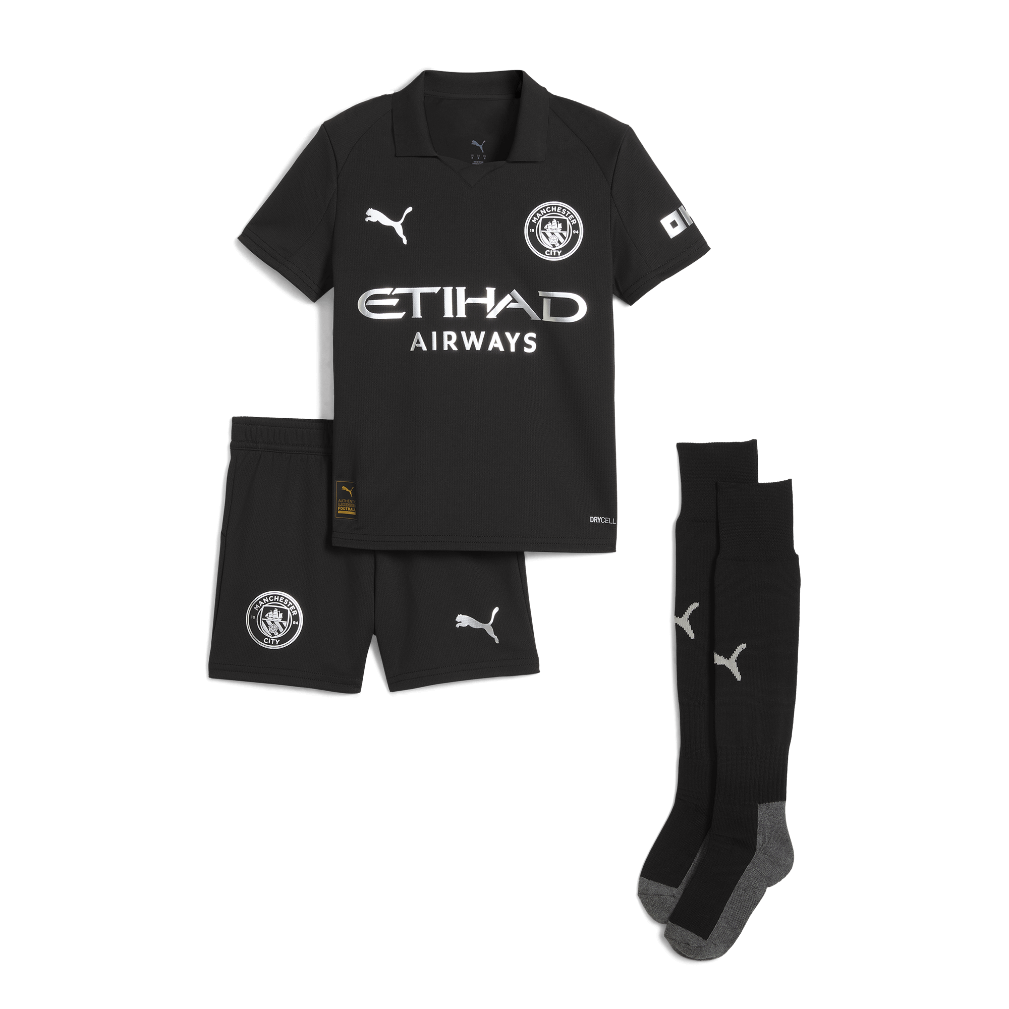 Manchester City kids manchester city away mini kit black 202526 Shirts - Official Store