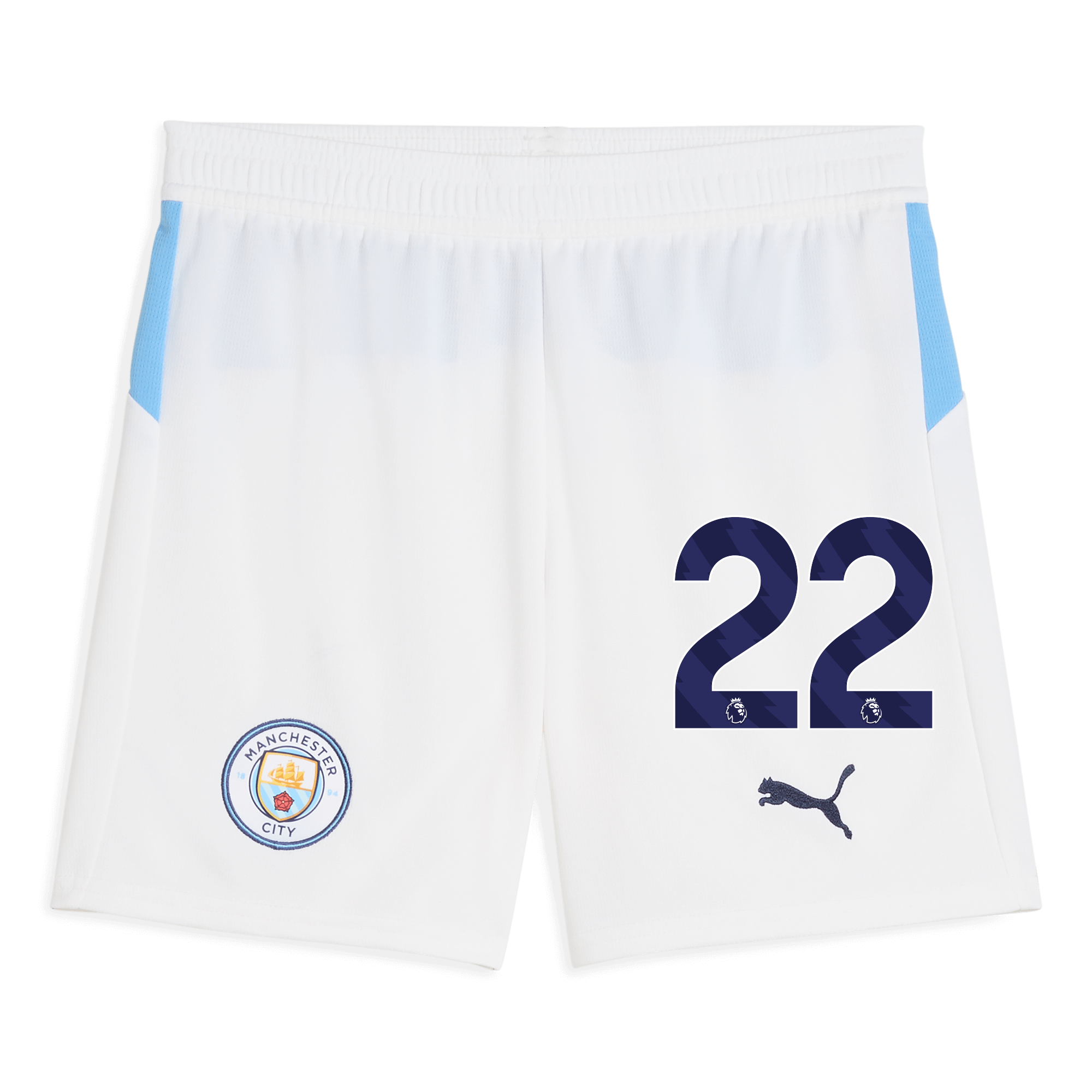 Manchester City kids manchester city football shorts white 202526 with 22 Shirts - Official Store
