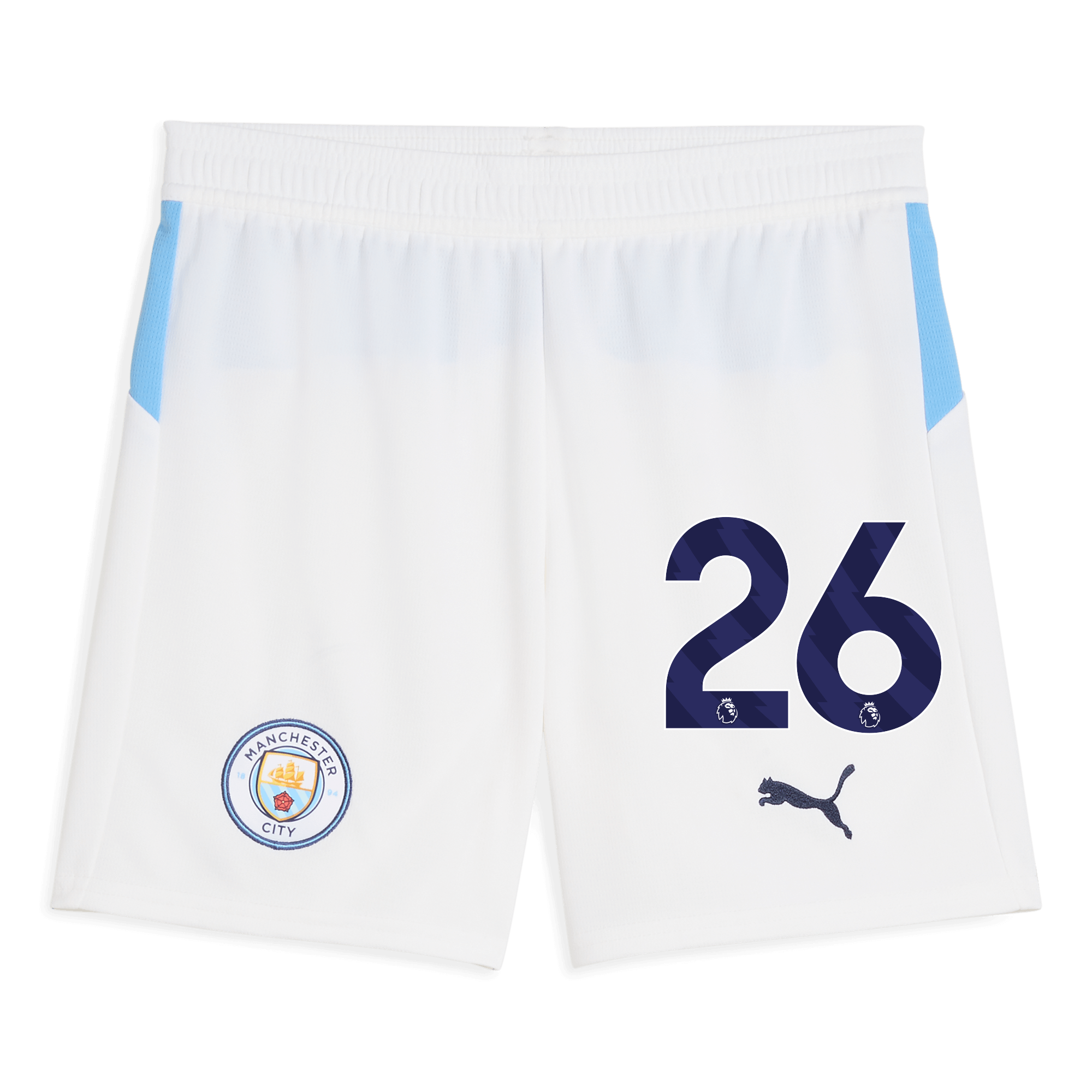 Manchester City kids manchester city football shorts white 202526 with 26 Shirts - Official Store
