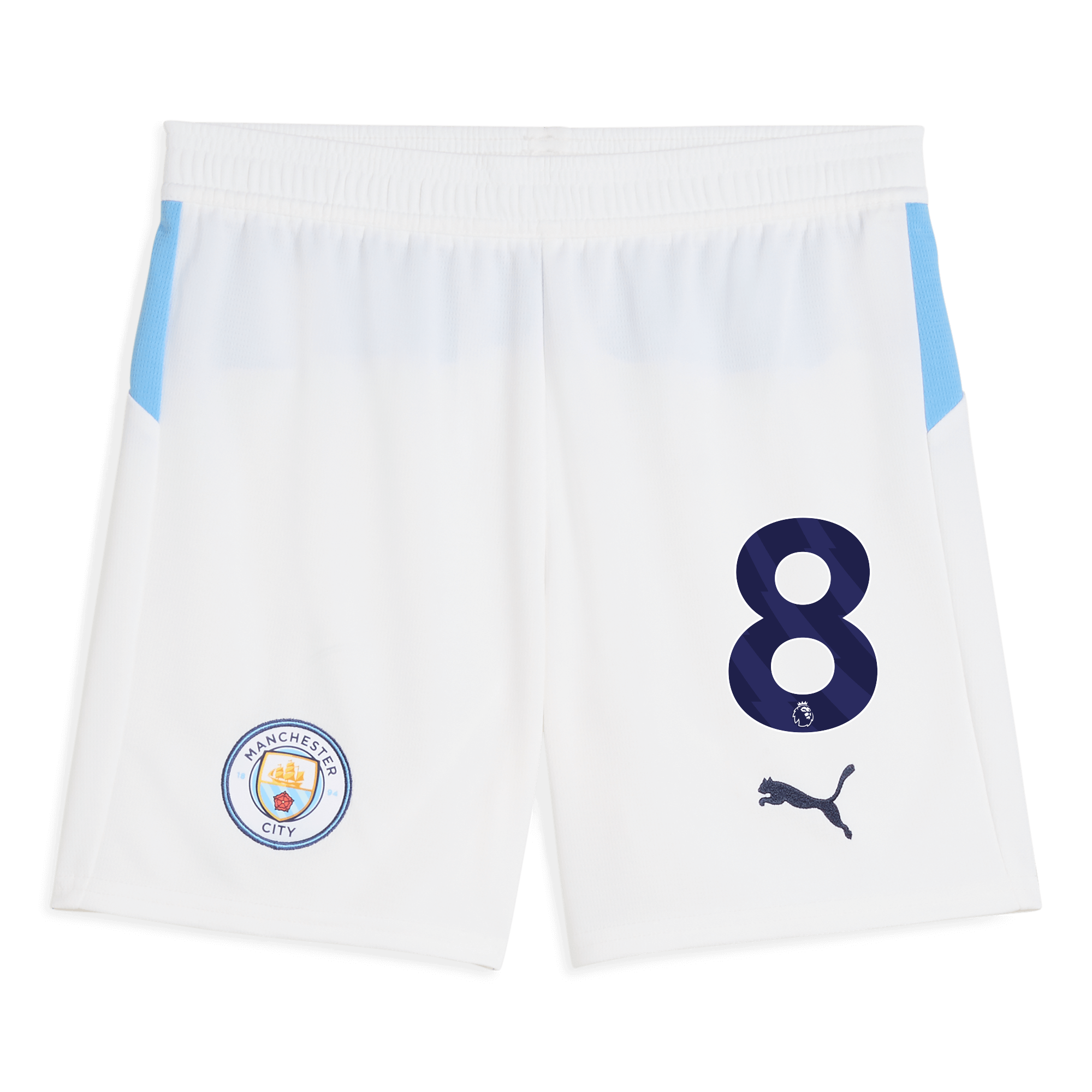 Manchester City kids manchester city football shorts white 202526 with 8 Shirts - Official Store