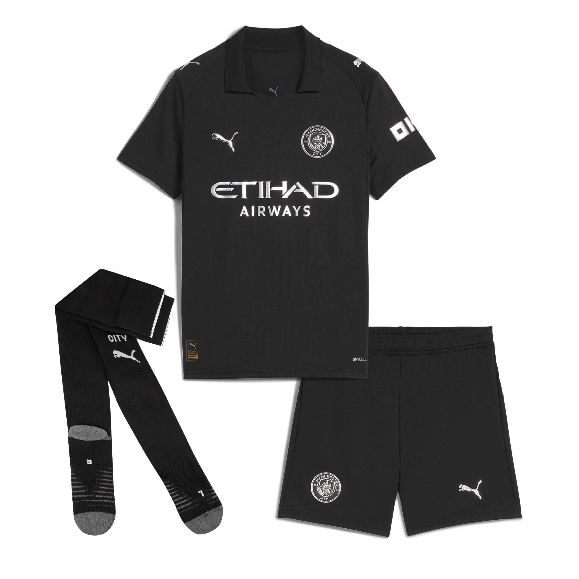 Manchester City kids manchester city full away kit black 2526 Shirts - Official Store