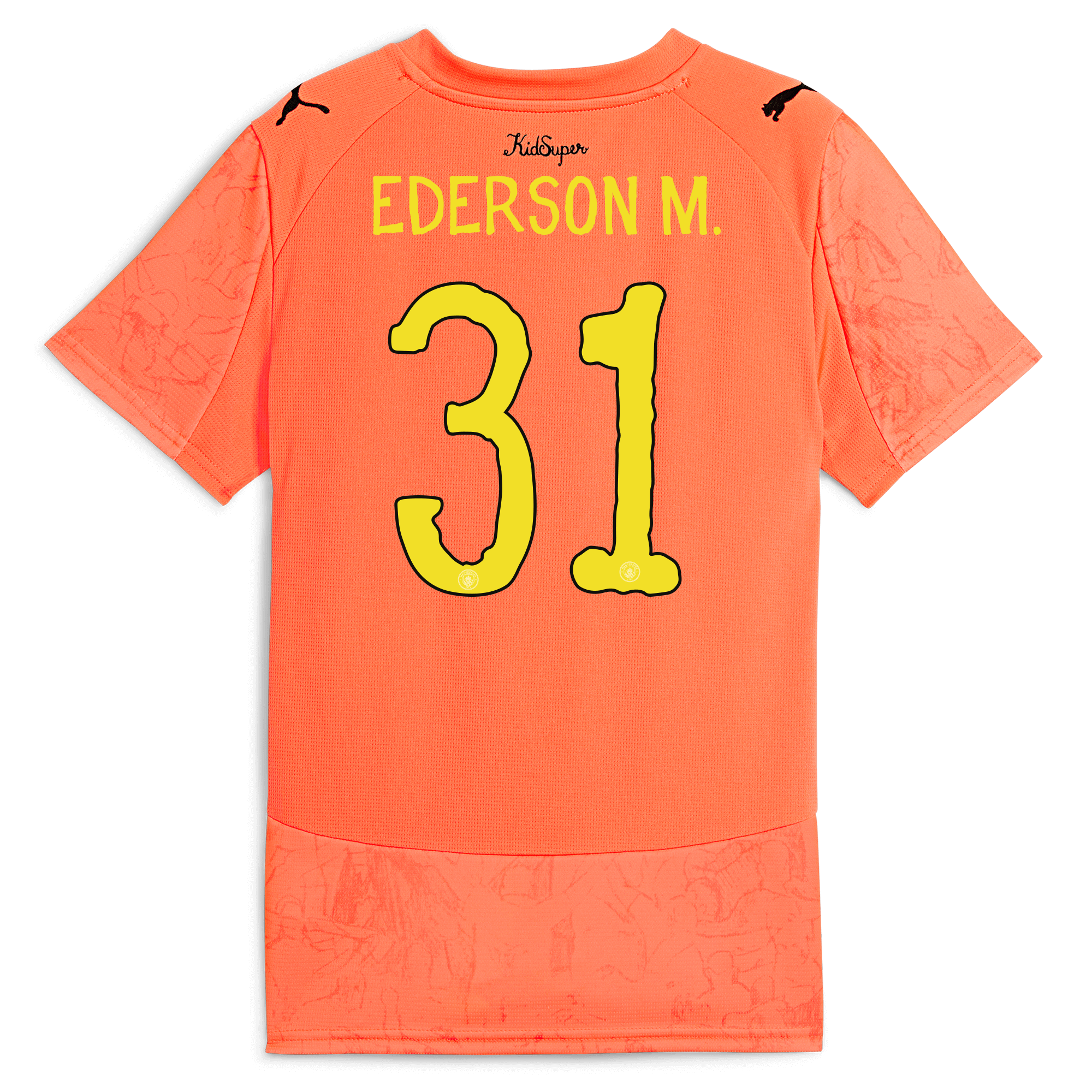 Manchester City kids manchester city gk kidsuper jersey orange 202526 with ederson m. 31 printing Shirts - Official Store