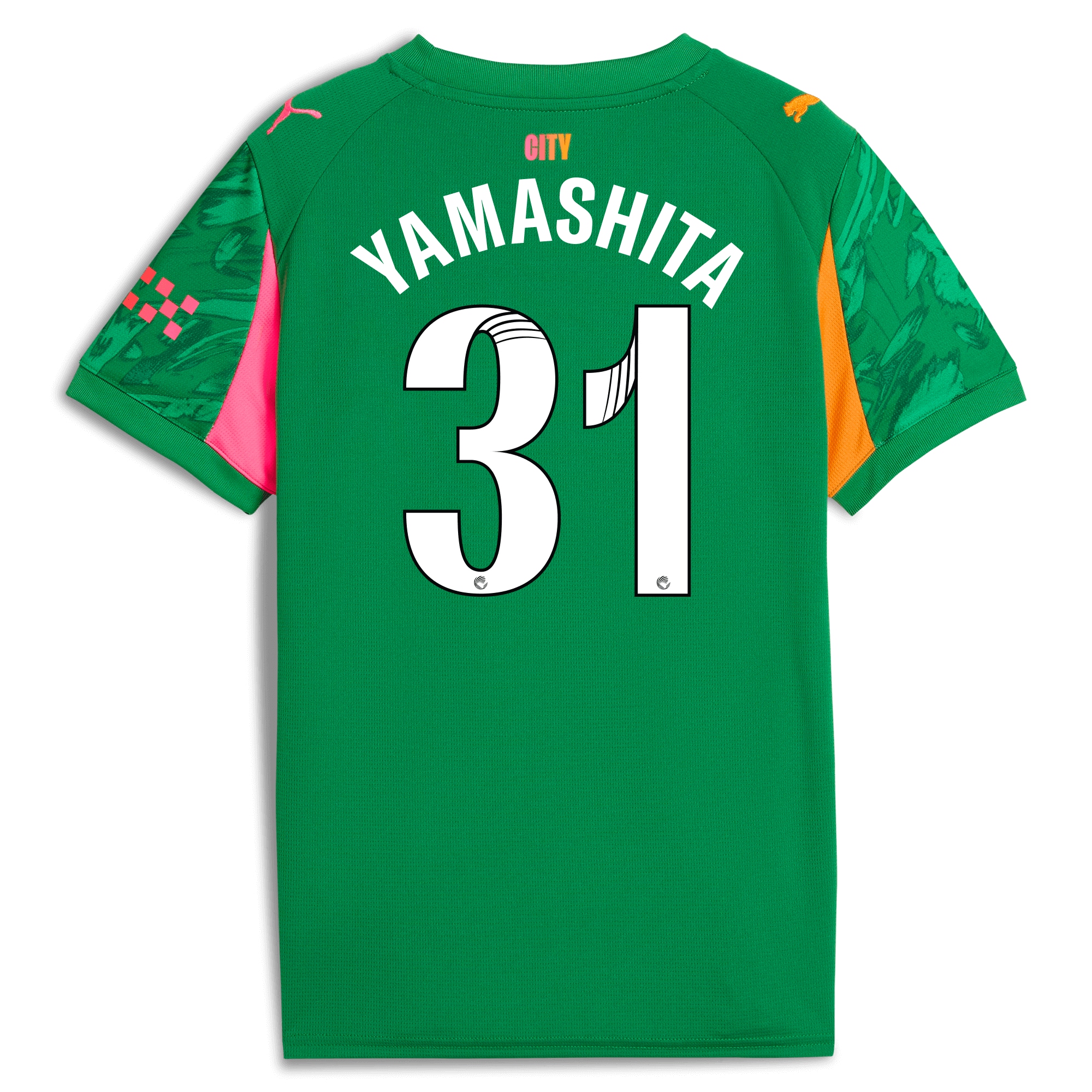 Manchester City kids manchester city goalkeeper jersey green 202526 with yamashita 31 printing Shirts - Official Store