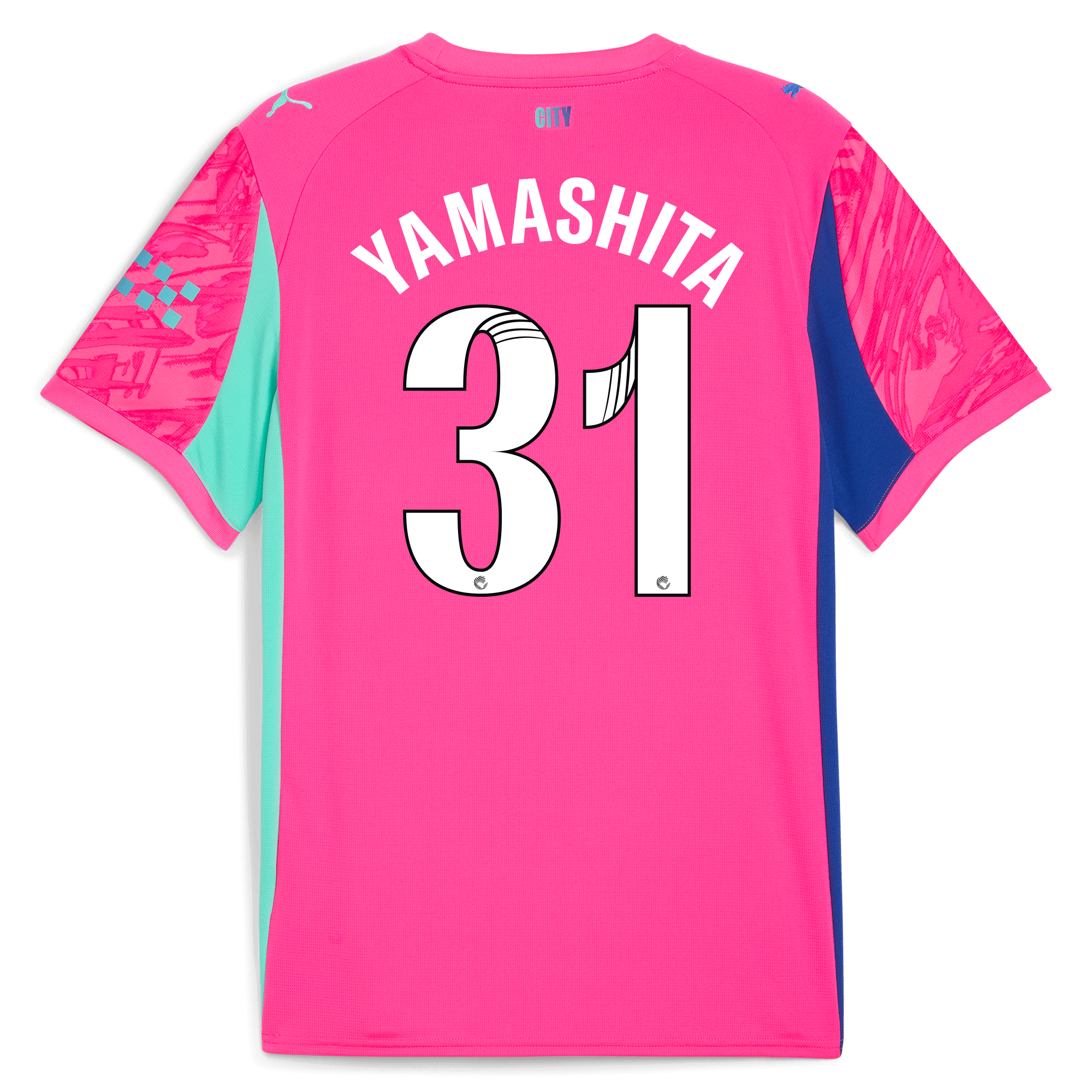 Manchester City kids manchester city goalkeeper jersey pink 202526 with yamashita 31 printing Shirts - Official Store