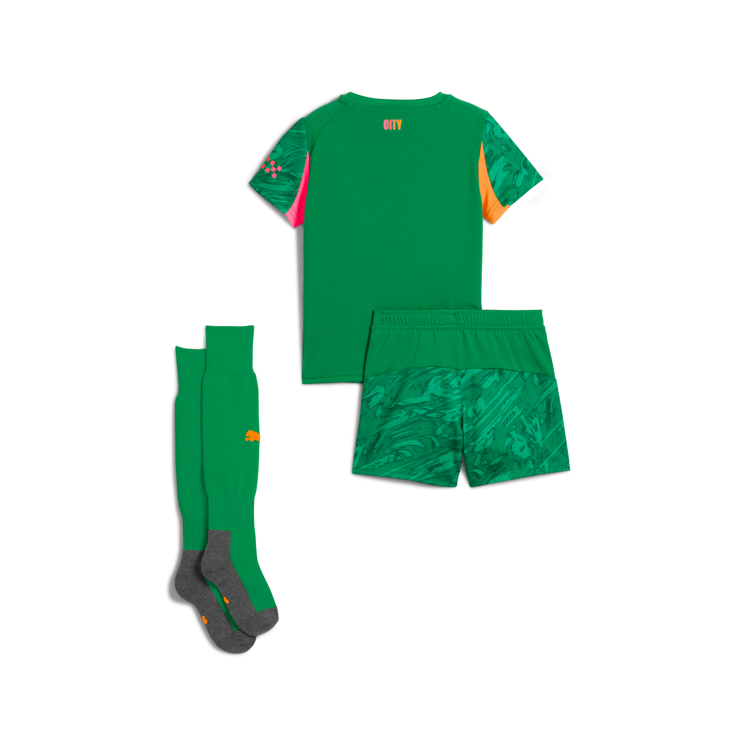 Manchester City kids manchester city goalkeeper mini kit green 202526 with custom printing Shirts - Official Store