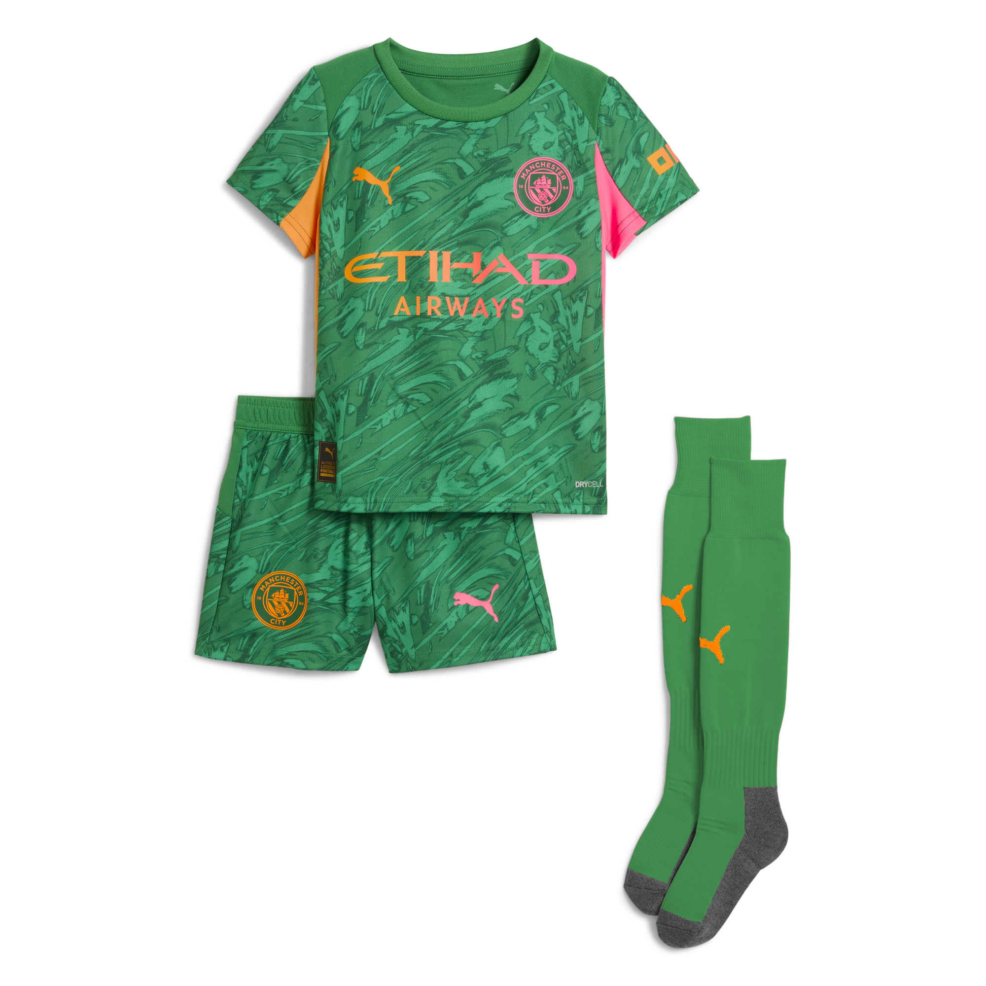 Manchester City kids manchester city goalkeeper mini kit green 202526 Shirts - Official Store