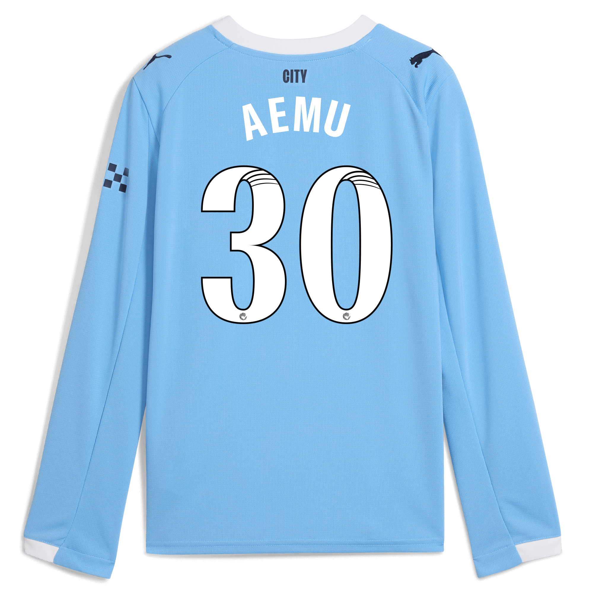 Manchester City kids manchester city home jersey 202526 long sleeve with aemu 30 printing Shirts - Official Store
