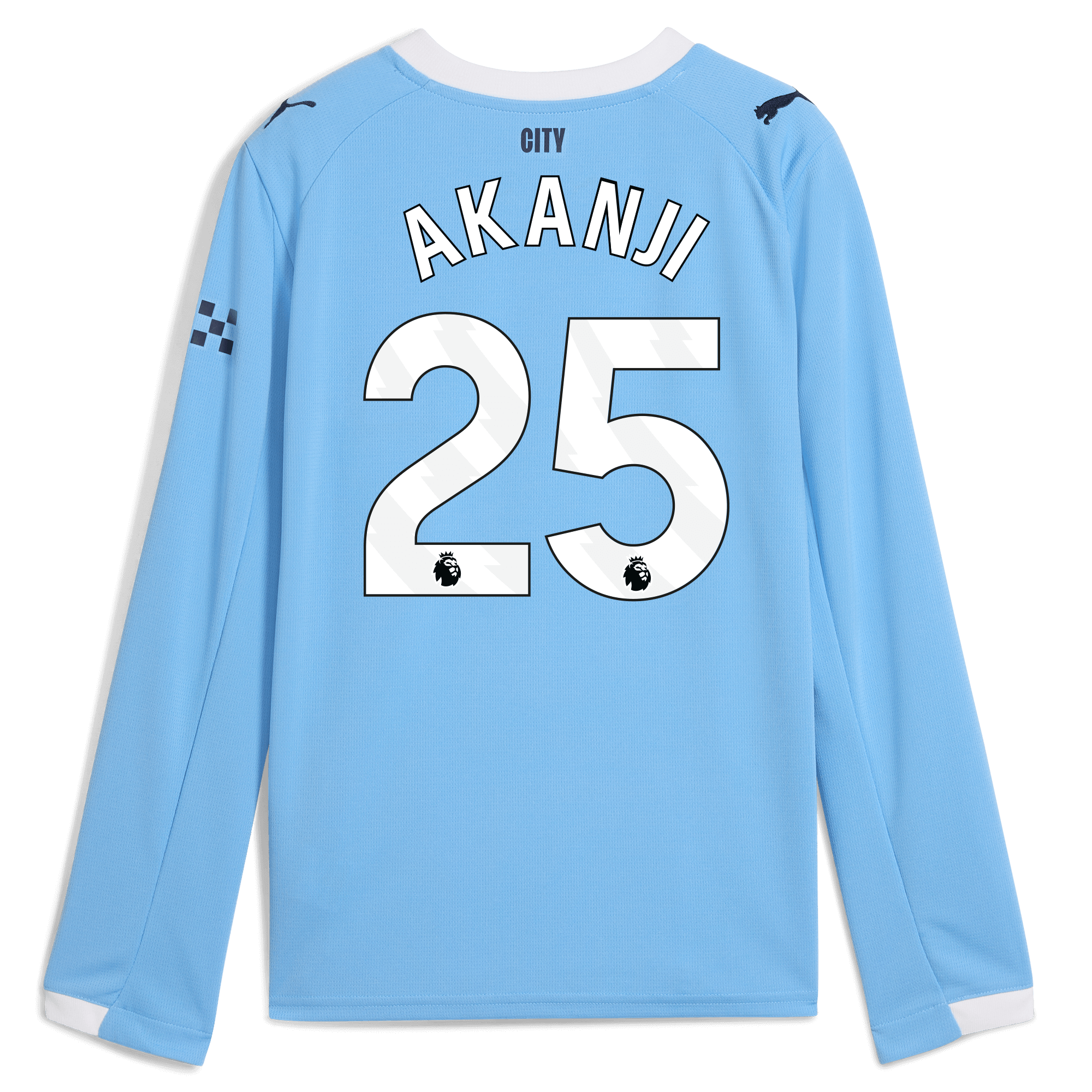 Manchester City kids manchester city home jersey 202526 long sleeve with akanji 25 printing Shirts - Official Store
