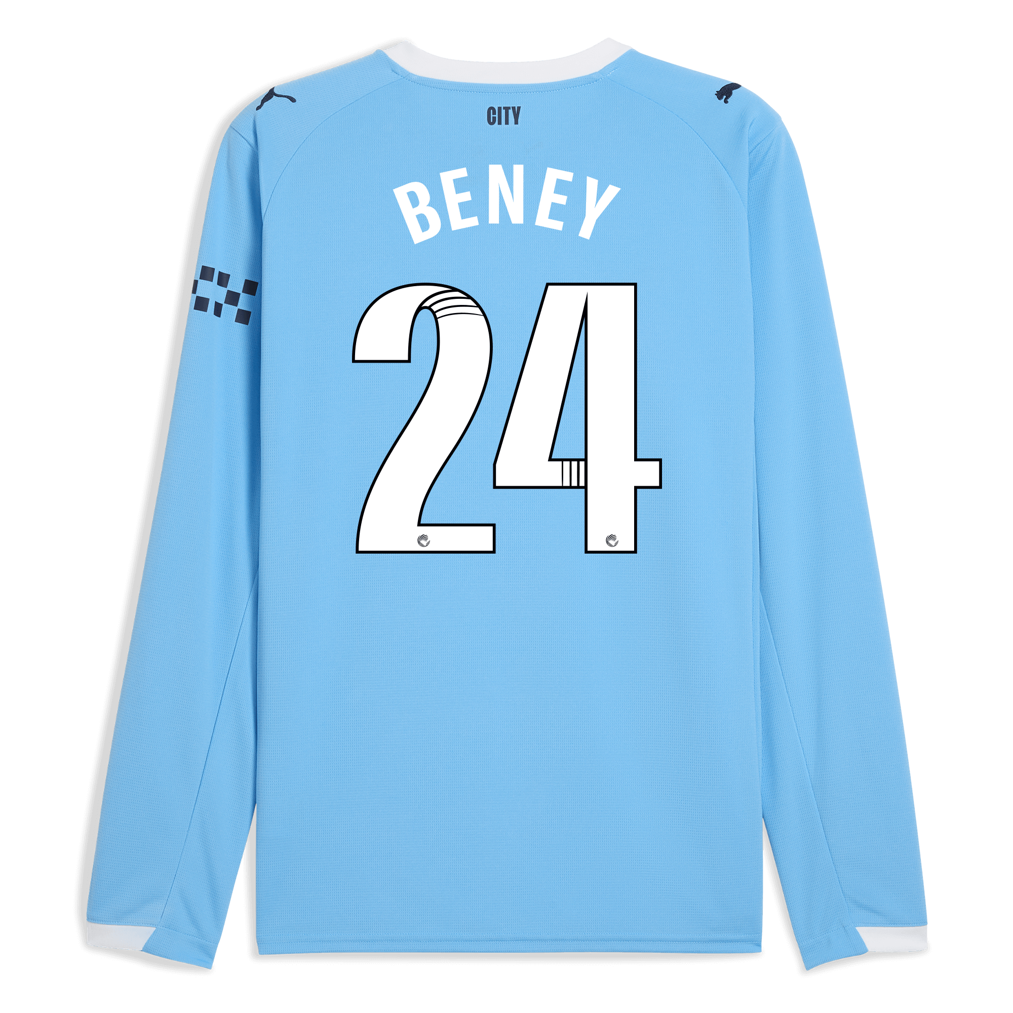 Manchester City kids manchester city home jersey 202526 long sleeve with beney 24 printing Shirts - Official Store