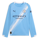 Manchester City kids manchester city home jersey 202526 long sleeve with custom printing Shirts - Official Store