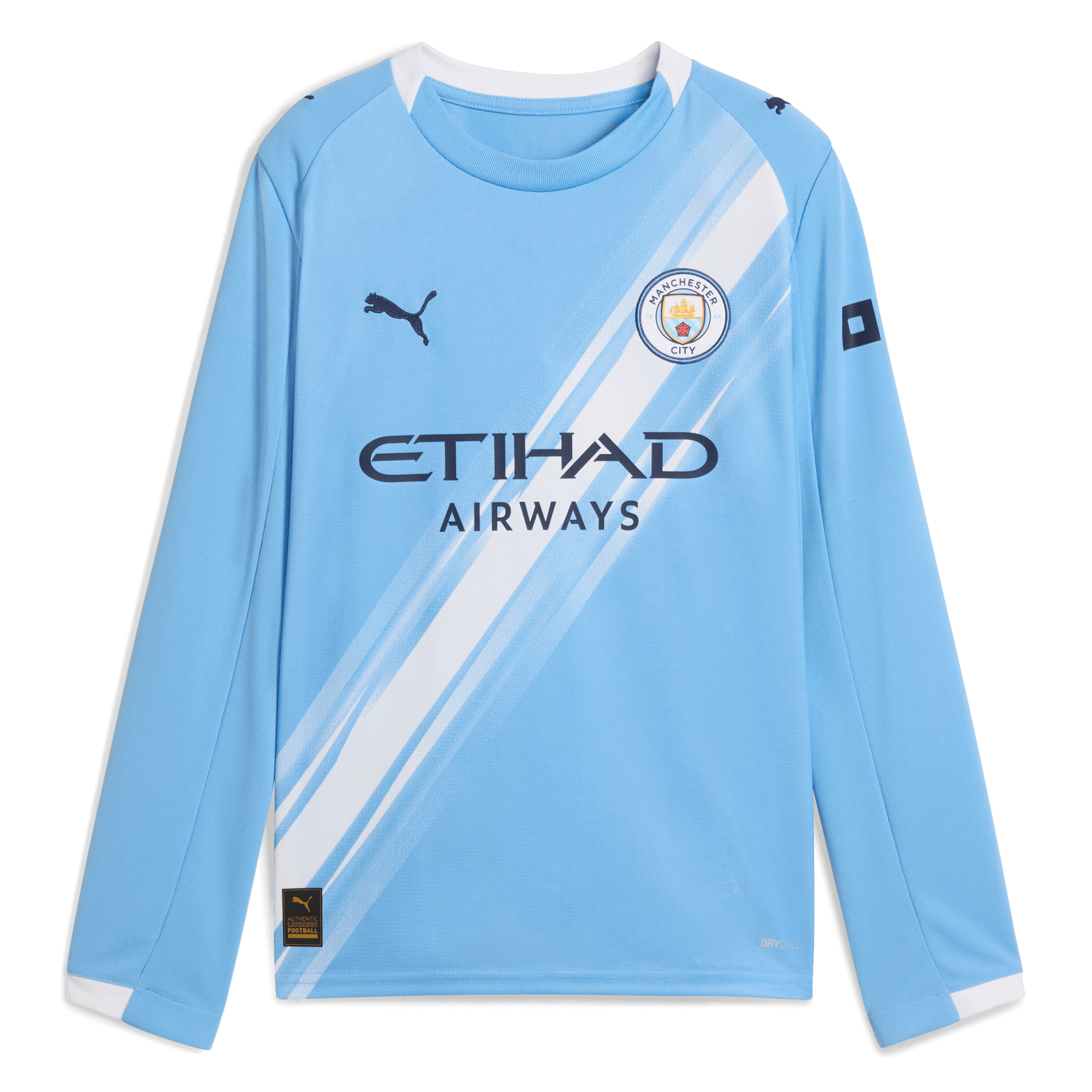 Manchester City kids manchester city home jersey 202526 long sleeve with custom printing Shirts - Official Store
