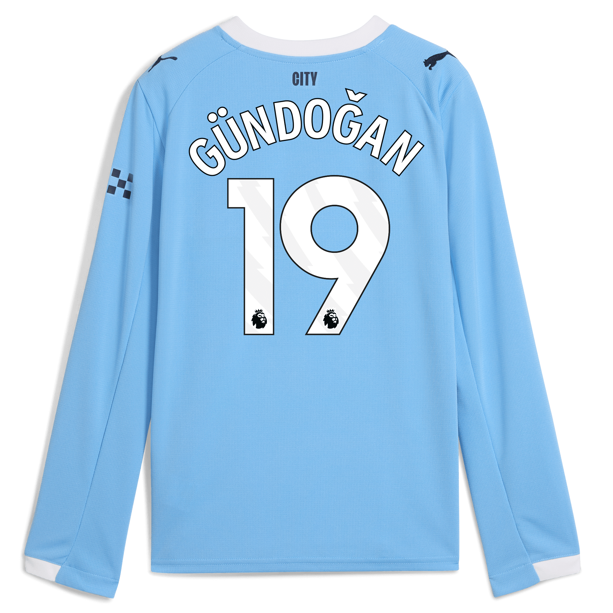 Manchester City kids manchester city home jersey 202526 long sleeve with gÜndoĞan 19 printing Shirts - Official Store