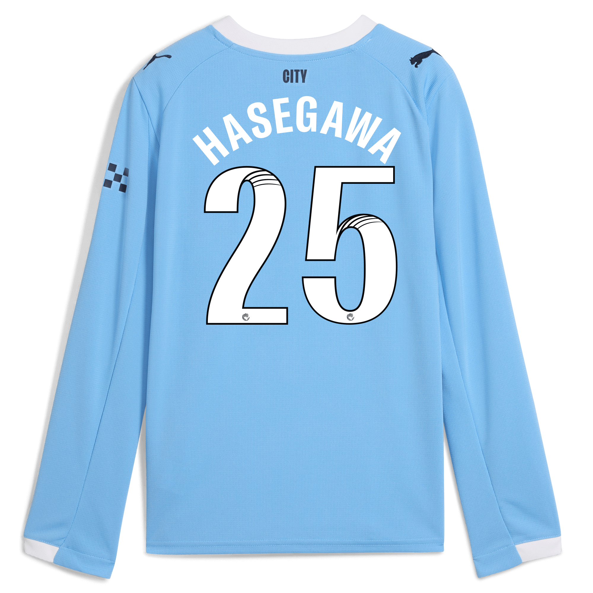 Manchester City kids manchester city home jersey 202526 long sleeve with hasegawa 25 printing Shirts - Official Store