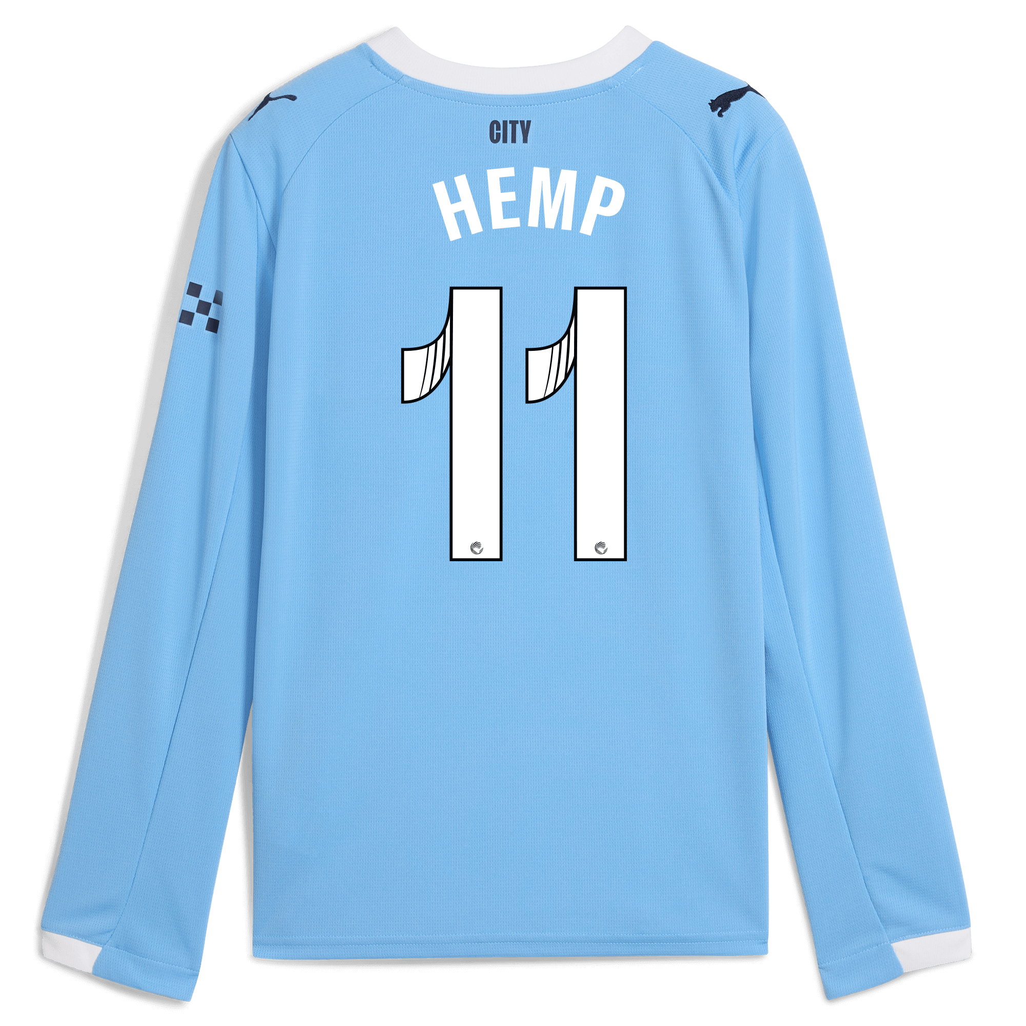 Manchester City kids manchester city home jersey 202526 long sleeve with hemp 11 printing Shirts - Official Store