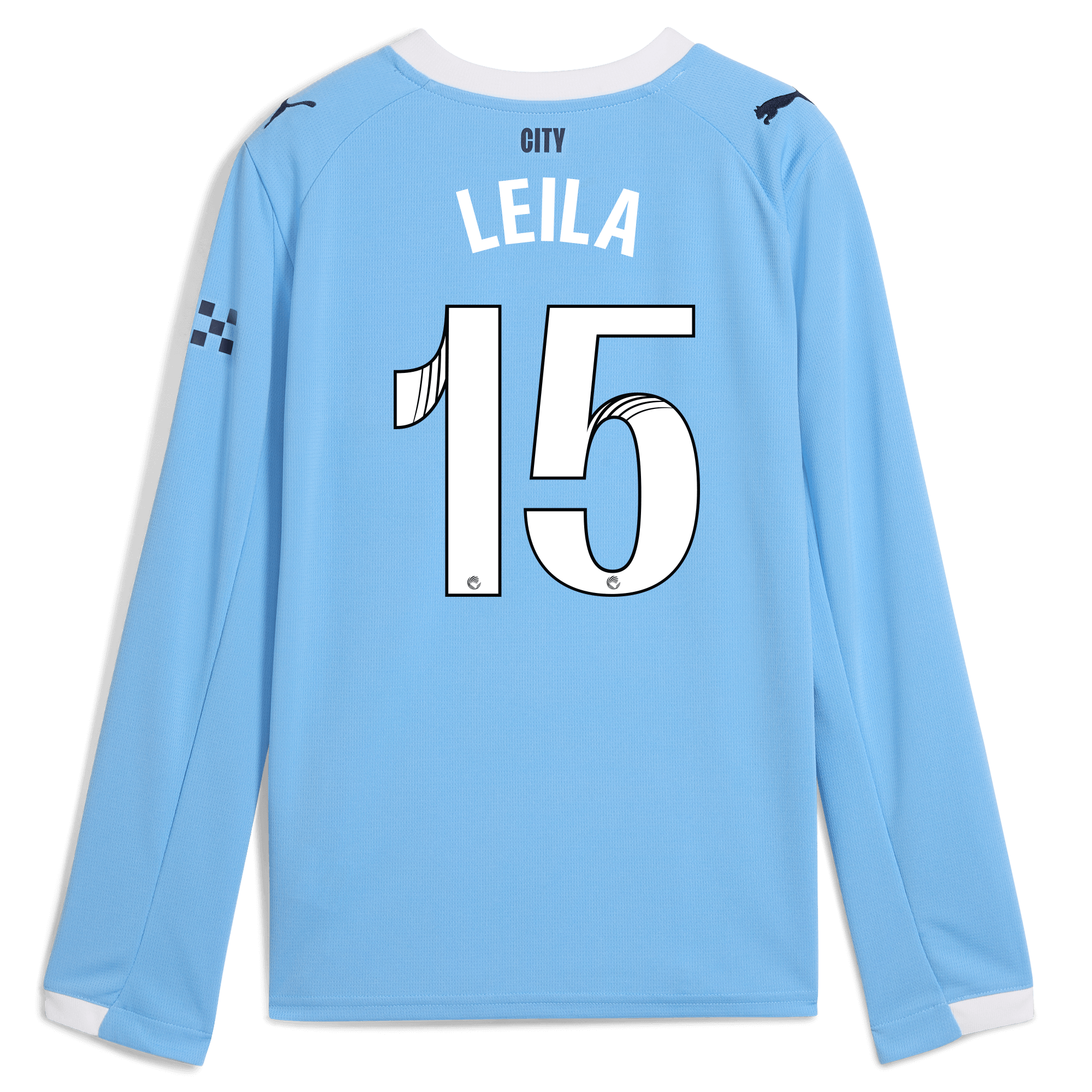Manchester City kids manchester city home jersey 202526 long sleeve with leila 15 printing Shirts - Official Store
