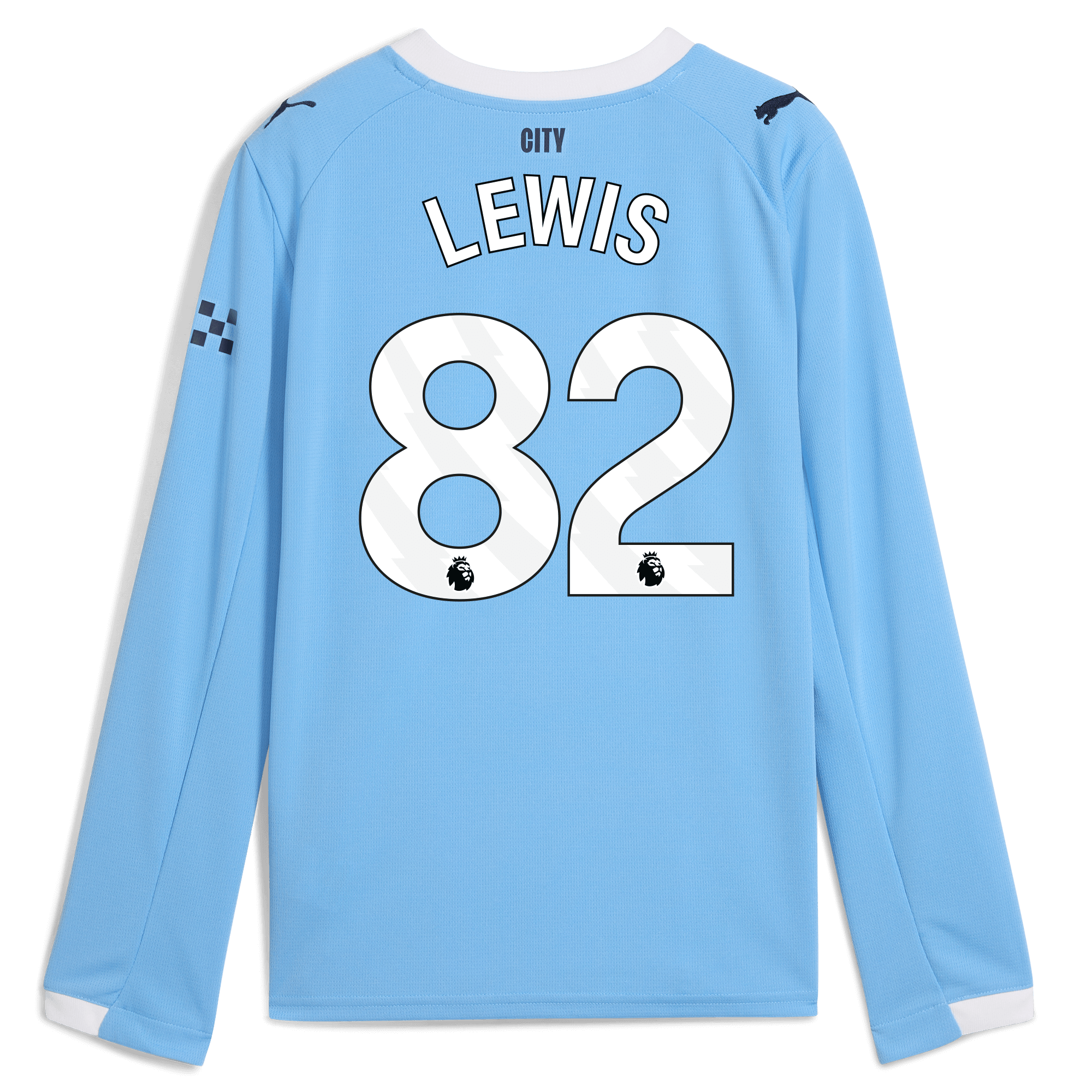 Manchester City kids manchester city home jersey 202526 long sleeve with lewis 82 printing Shirts - Official Store