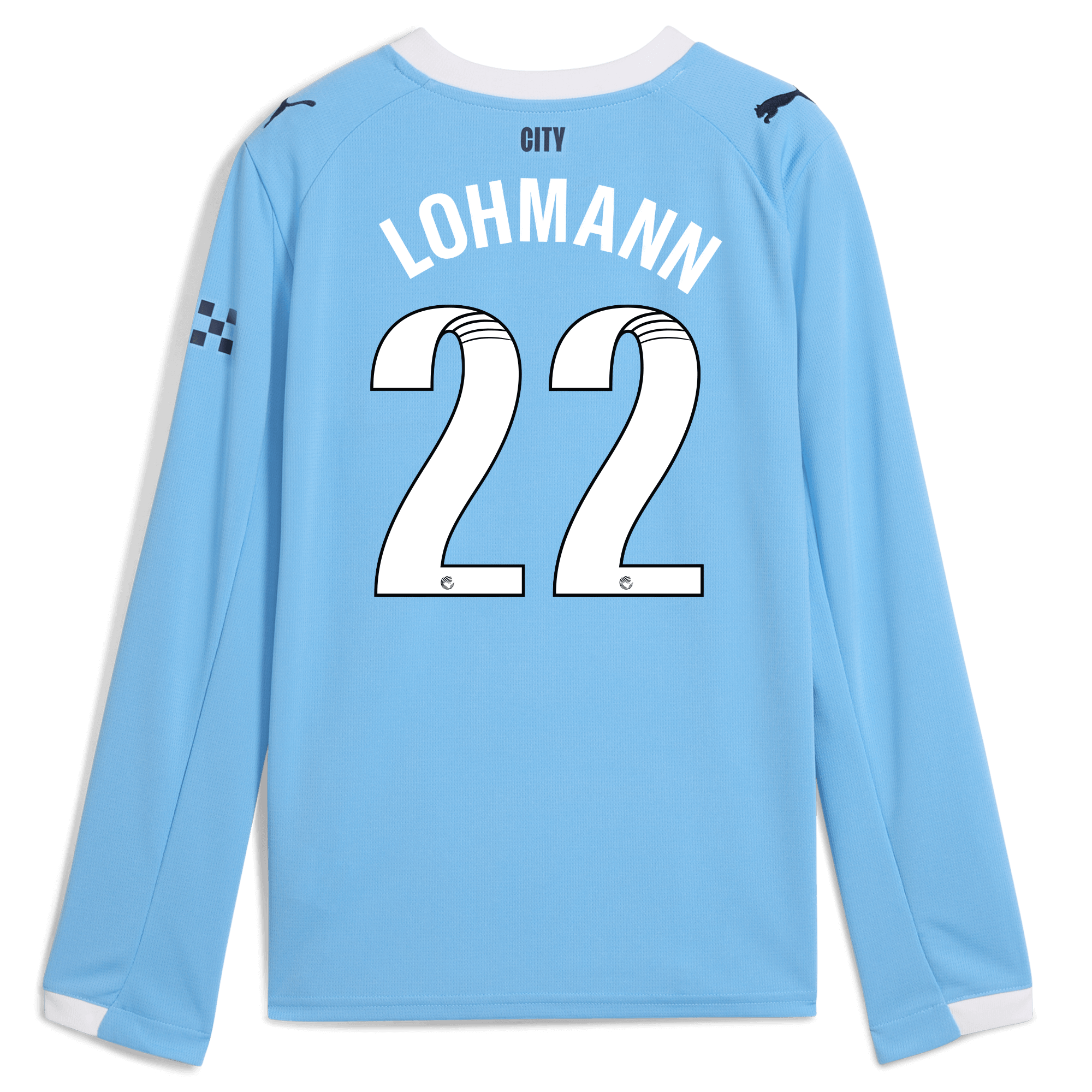 Manchester City kids manchester city home jersey 202526 long sleeve with lohmann 22 printing Shirts - Official Store