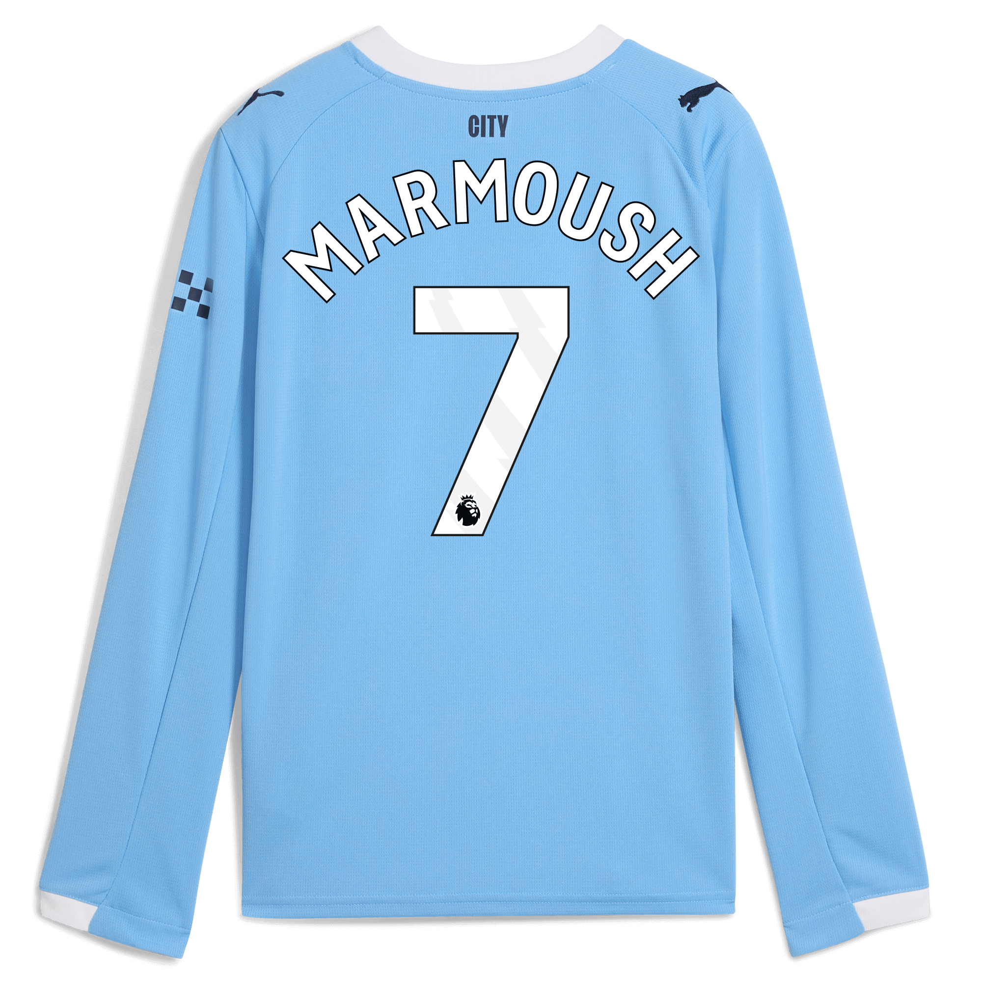 Manchester City kids manchester city home jersey 202526 long sleeve with marmoush 7 printing Shirts - Official Store