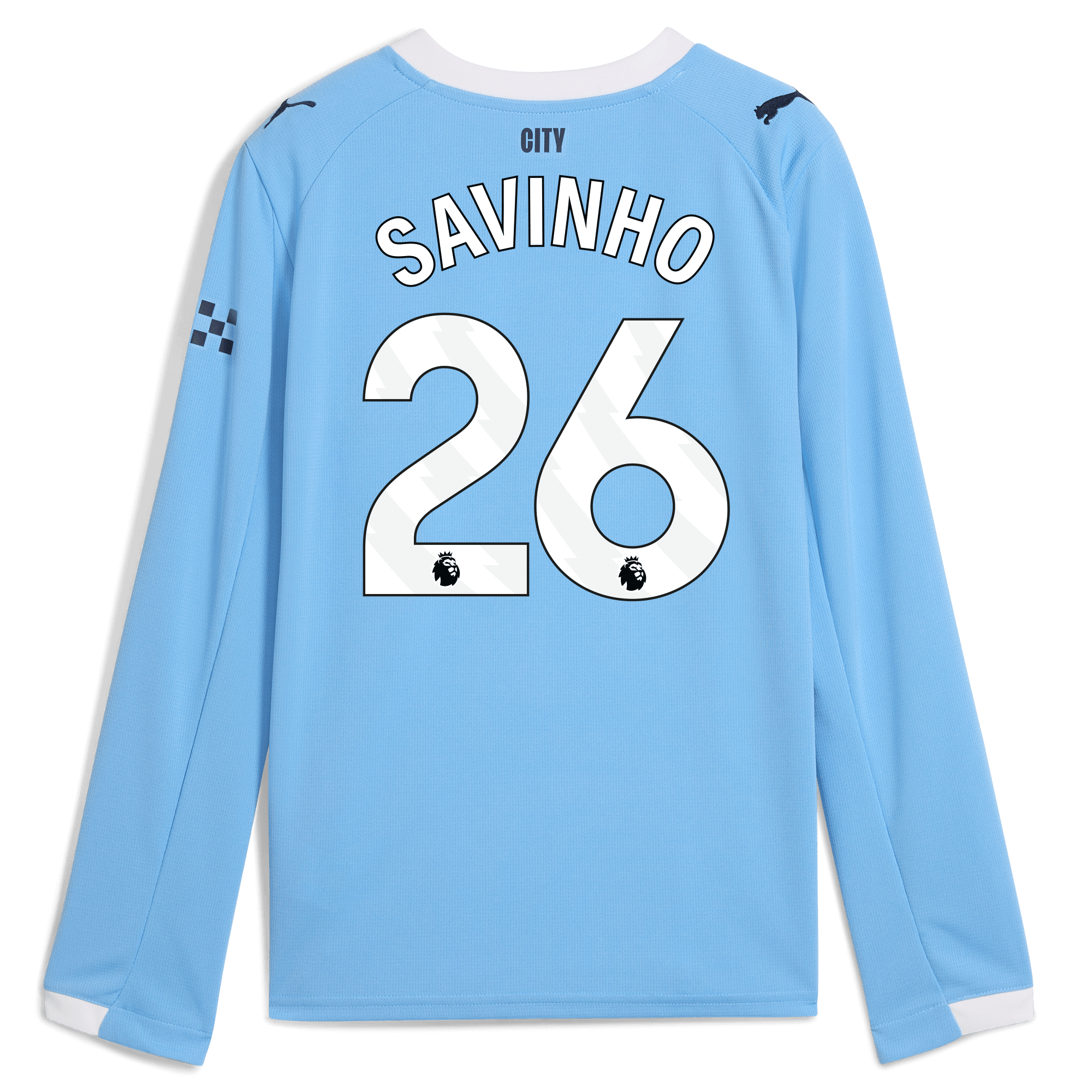 Manchester City kids manchester city home jersey 202526 long sleeve with savinho 26 printing Shirts - Official Store
