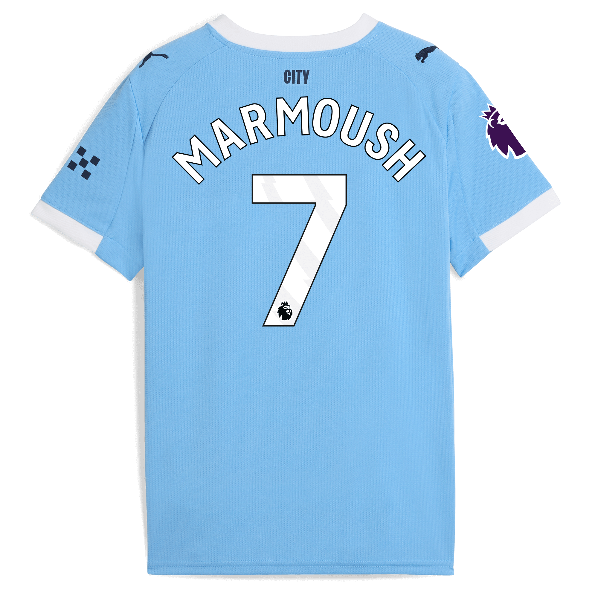 Manchester City kids manchester city home jersey 202526 with marmoush 7 printing Shirts - Official Store