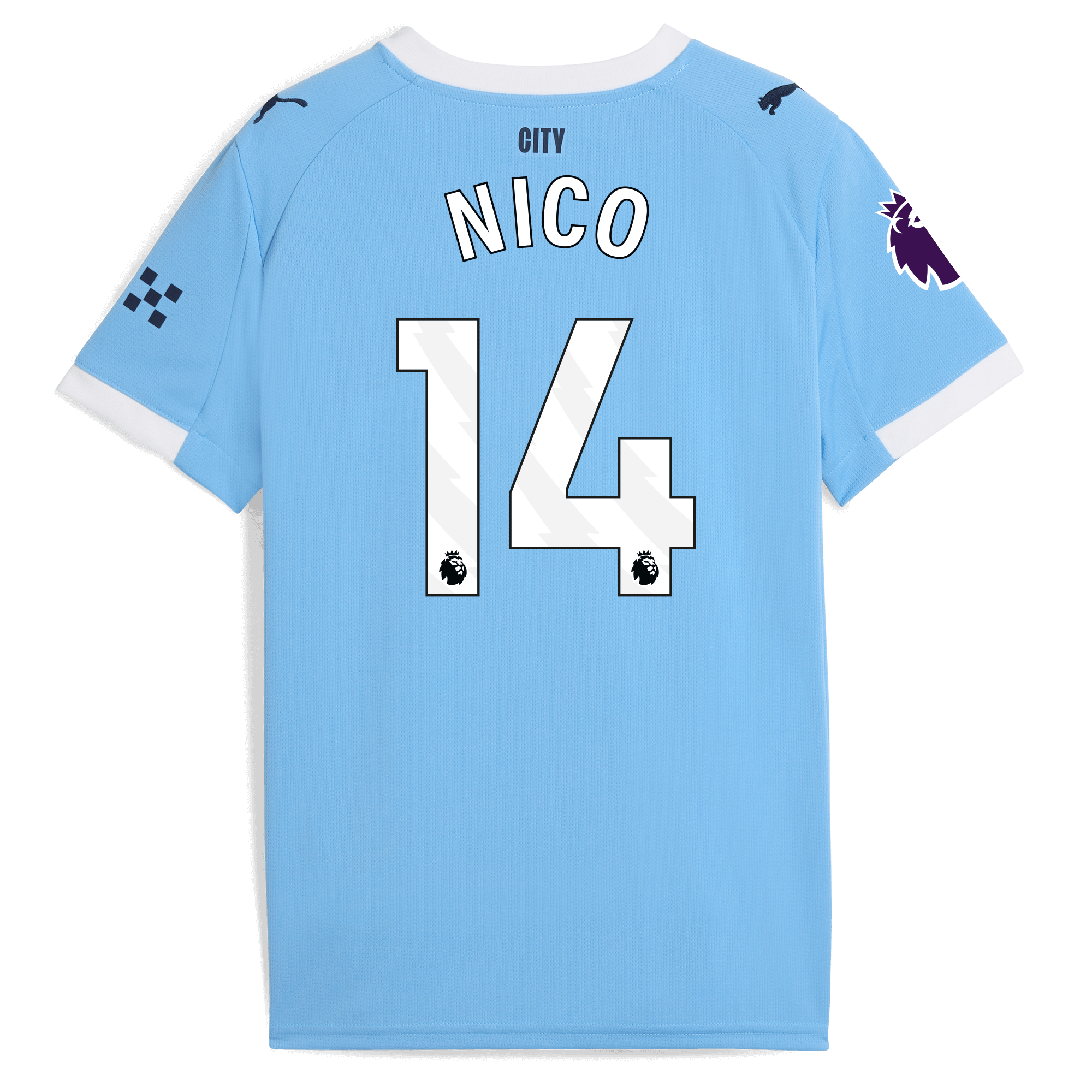 Manchester City kids manchester city home jersey 202526 with nico 14 printing Shirts - Official Store