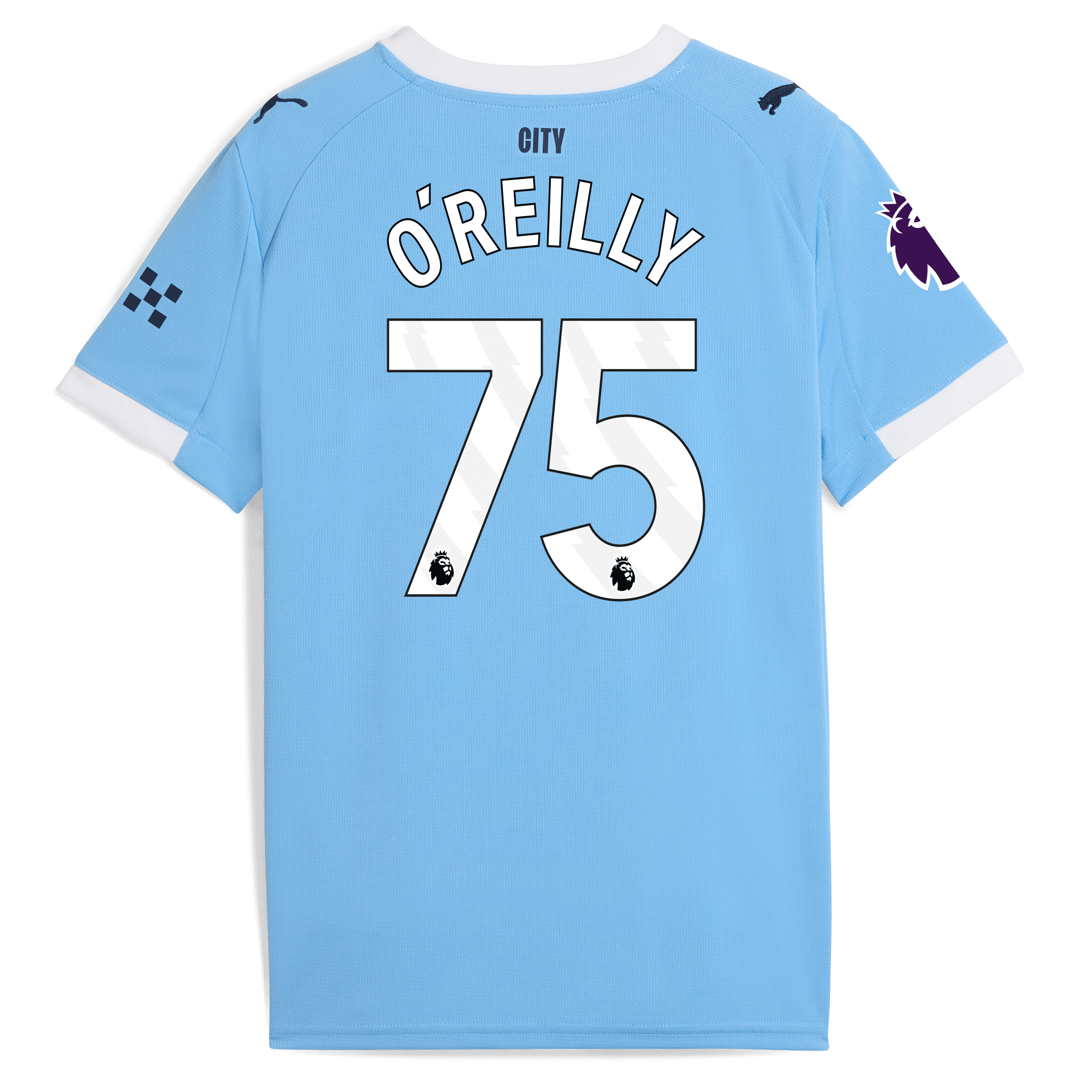 Manchester City kids manchester city home jersey 202526 with oreilly 75 printing Shirts - Official Store
