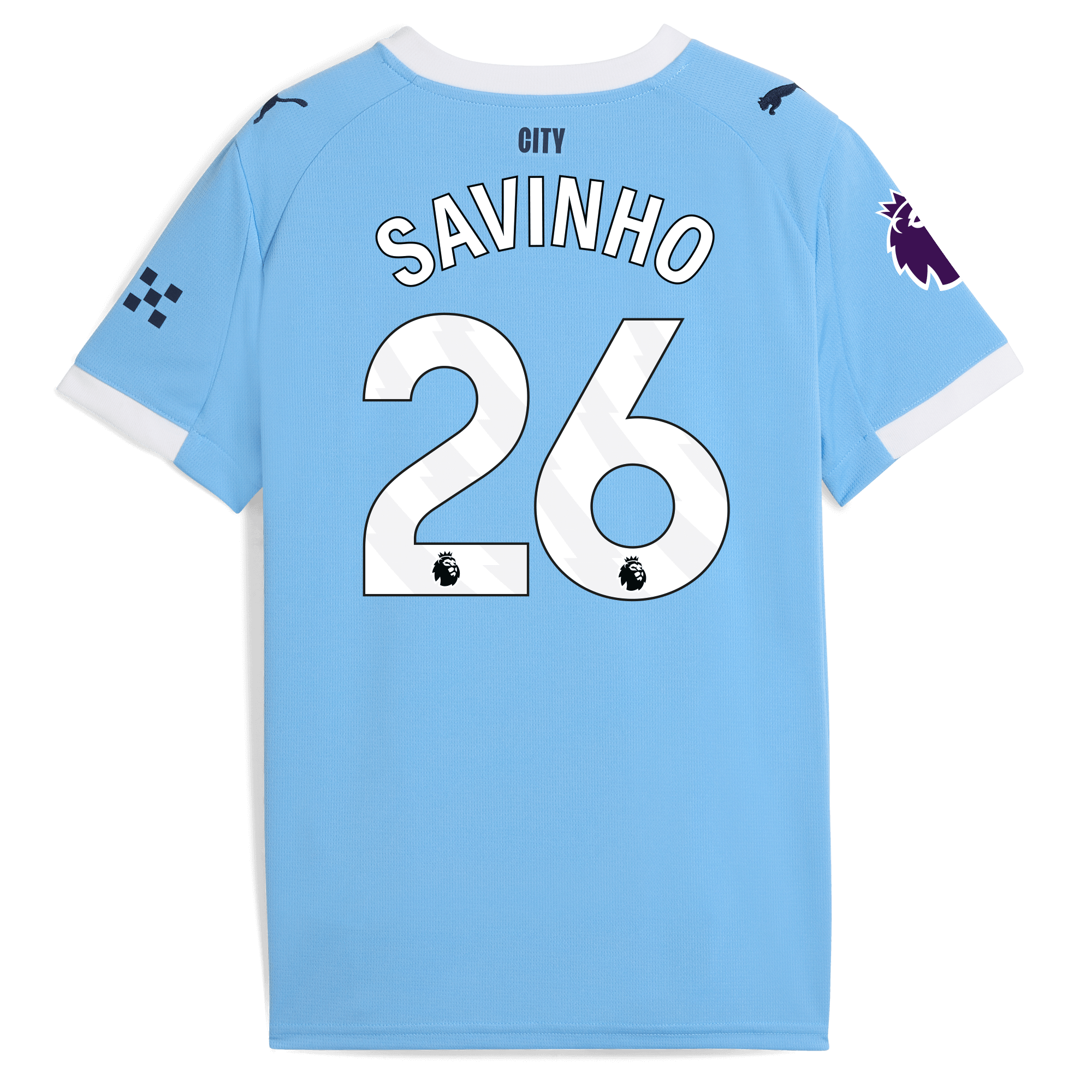 Manchester City kids manchester city home jersey 202526 with savinho 26 printing Shirts - Official Store