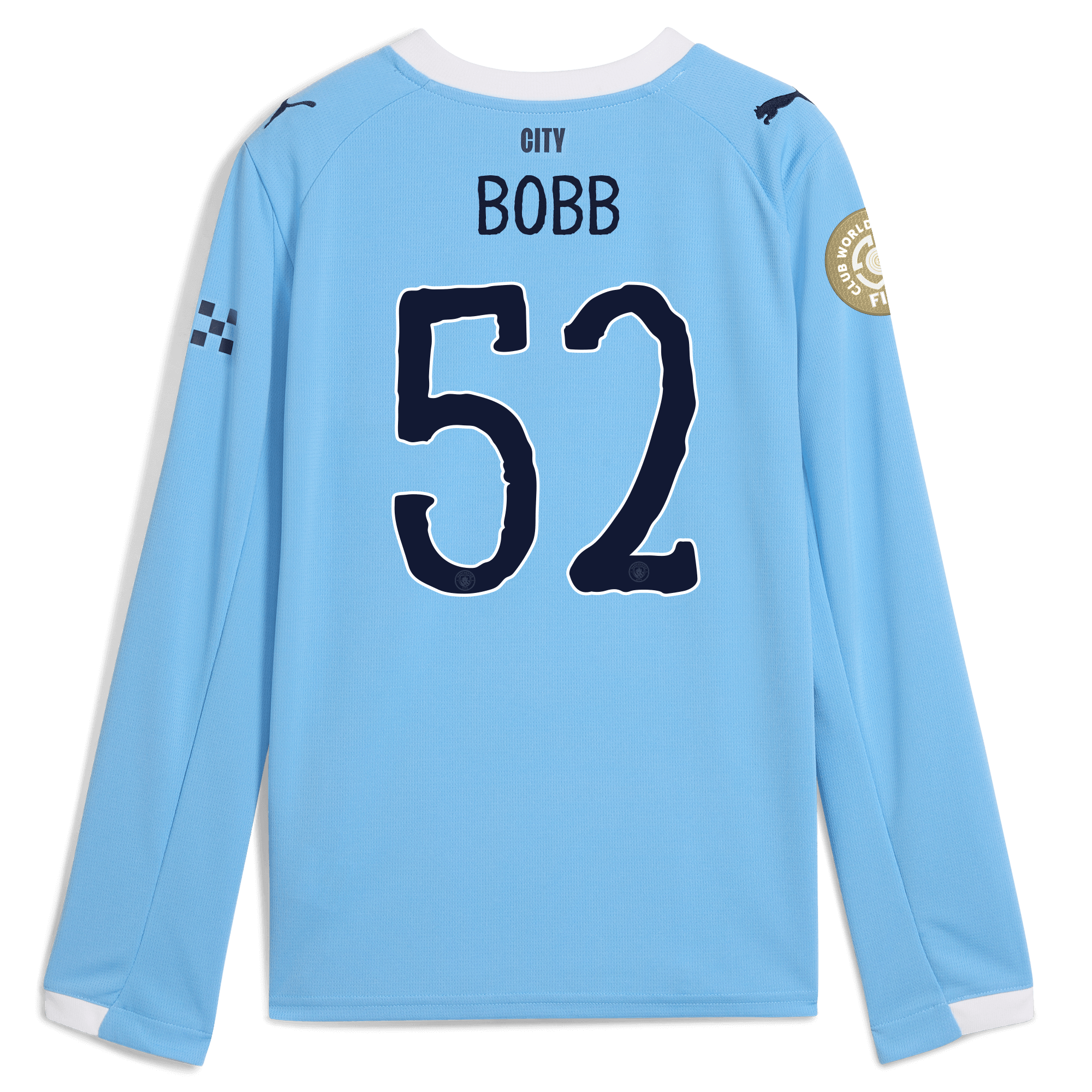 Manchester City kids manchester city kidsuper club world cup home jersey 202526 long sleeve with bobb 52 printing Shirts - Official Store