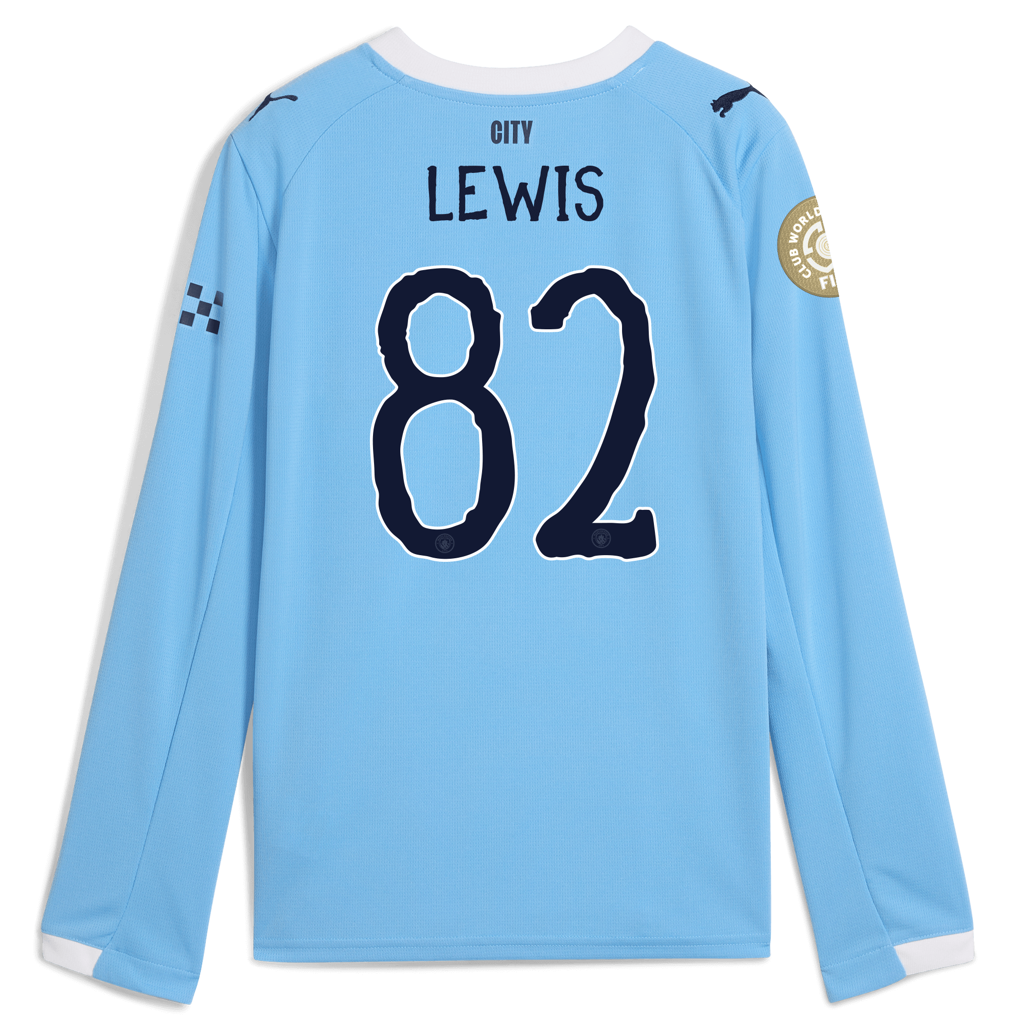 Manchester City kids manchester city kidsuper club world cup home jersey 202526 long sleeve with lewis 82 printing Shirts - Official Store