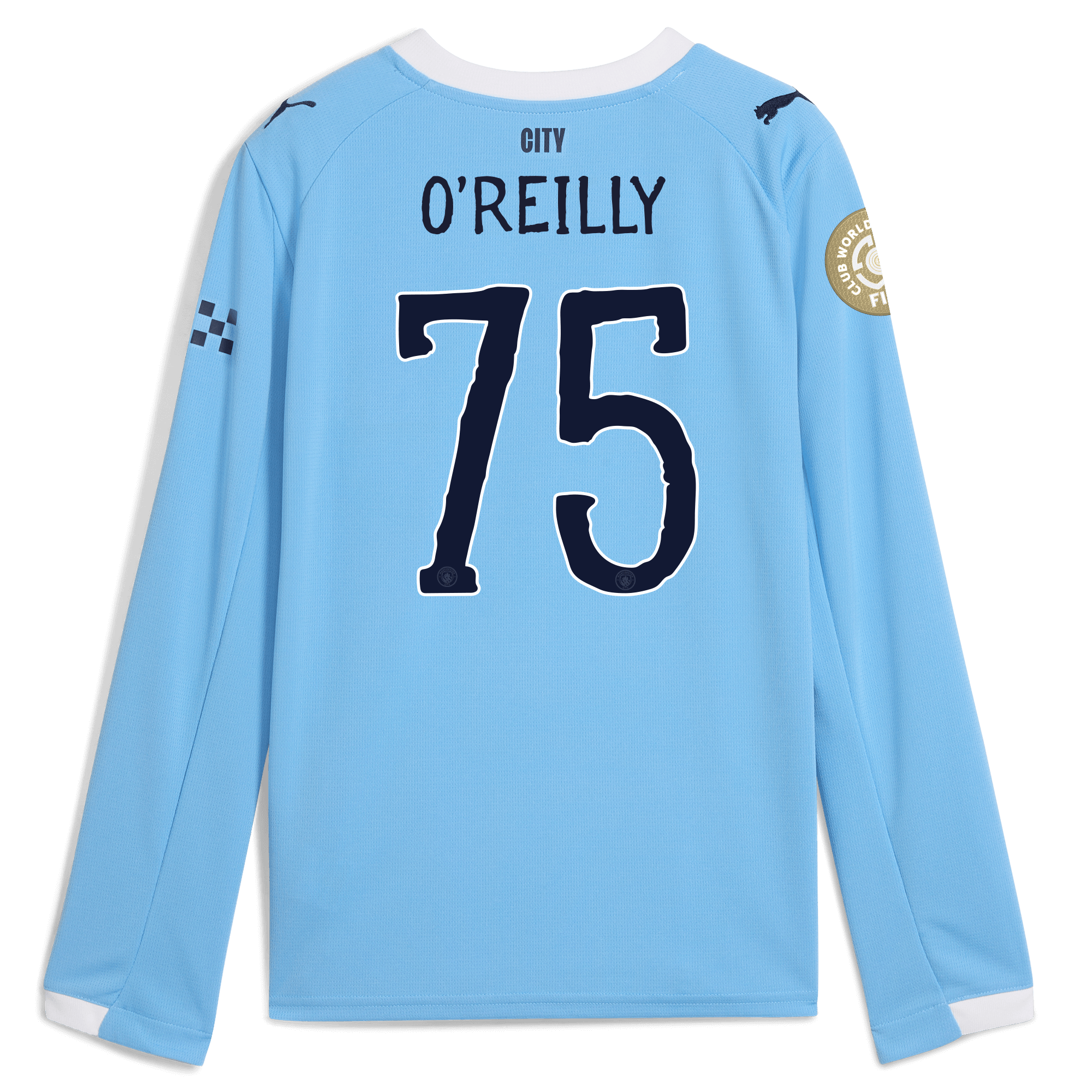 Manchester City kids manchester city kidsuper club world cup home jersey 202526 long sleeve with oreilly 75 printing Shirts - Official Store