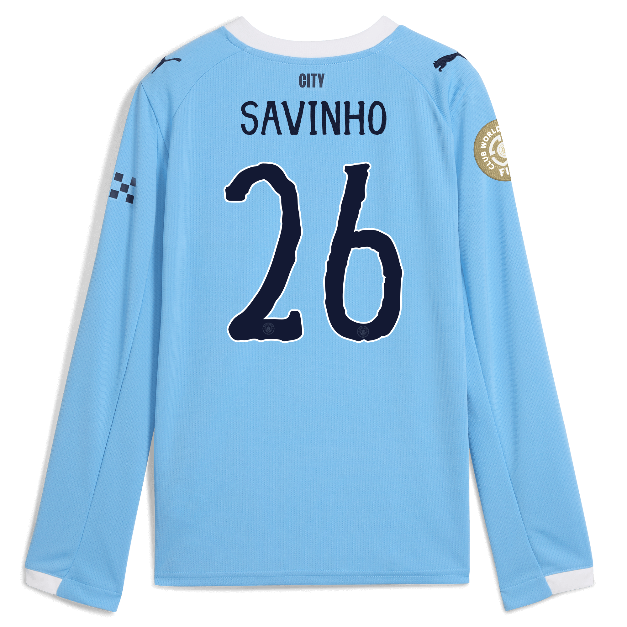 Manchester City kids manchester city kidsuper club world cup home jersey 202526 long sleeve with savinho 26 printing Shirts - Official Store
