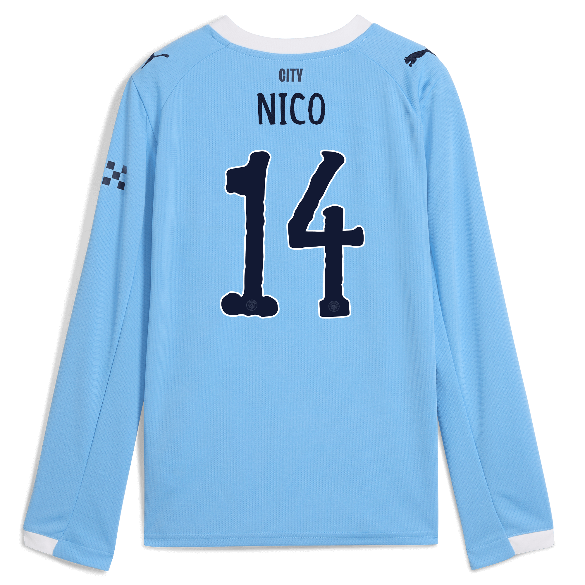 Manchester City kids manchester city kidsuper home jersey 202526 long sleeve with nico 14 printing Shirts - Official Store