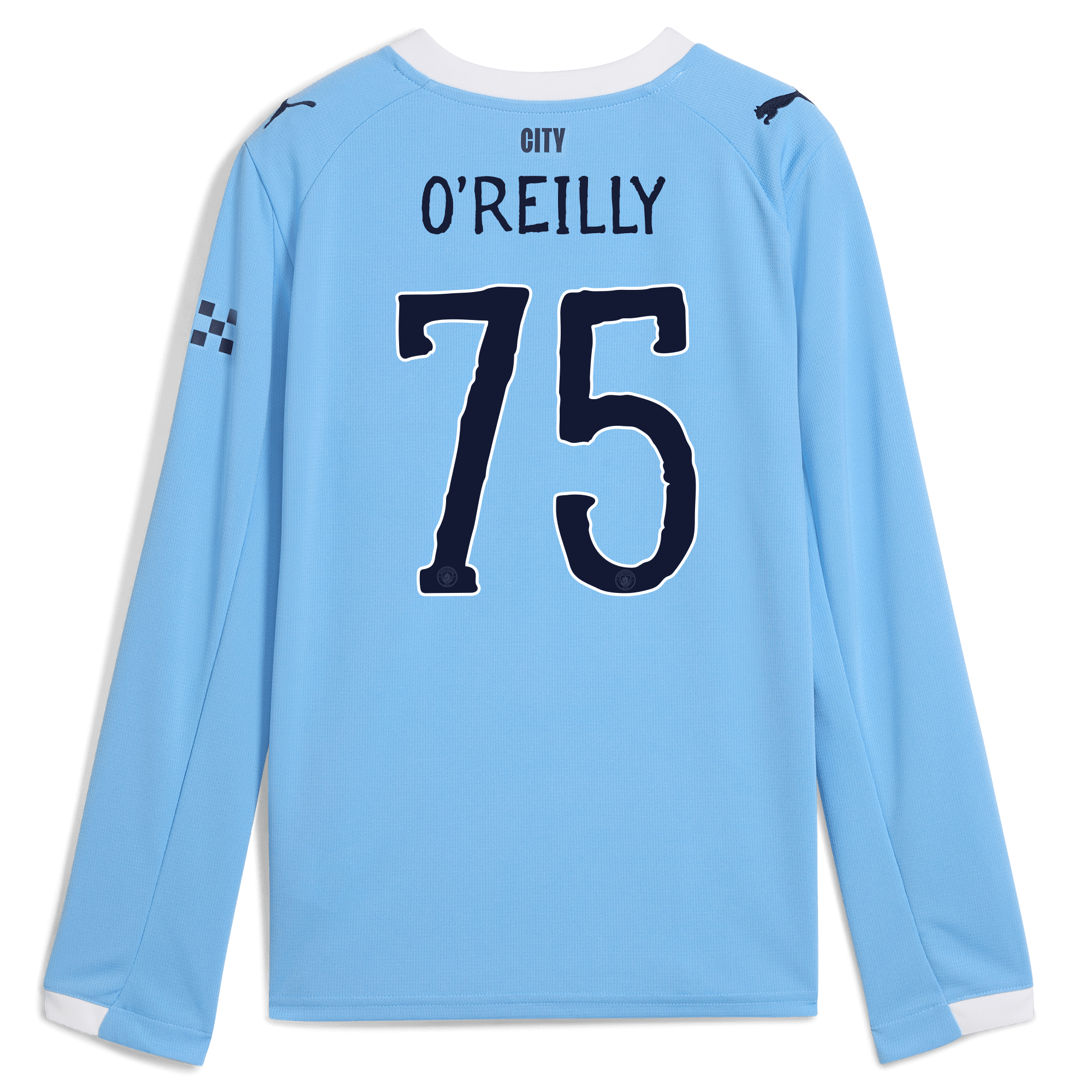Manchester City kids manchester city kidsuper home jersey 202526 long sleeve with oreilly 75 printing Shirts - Official Store