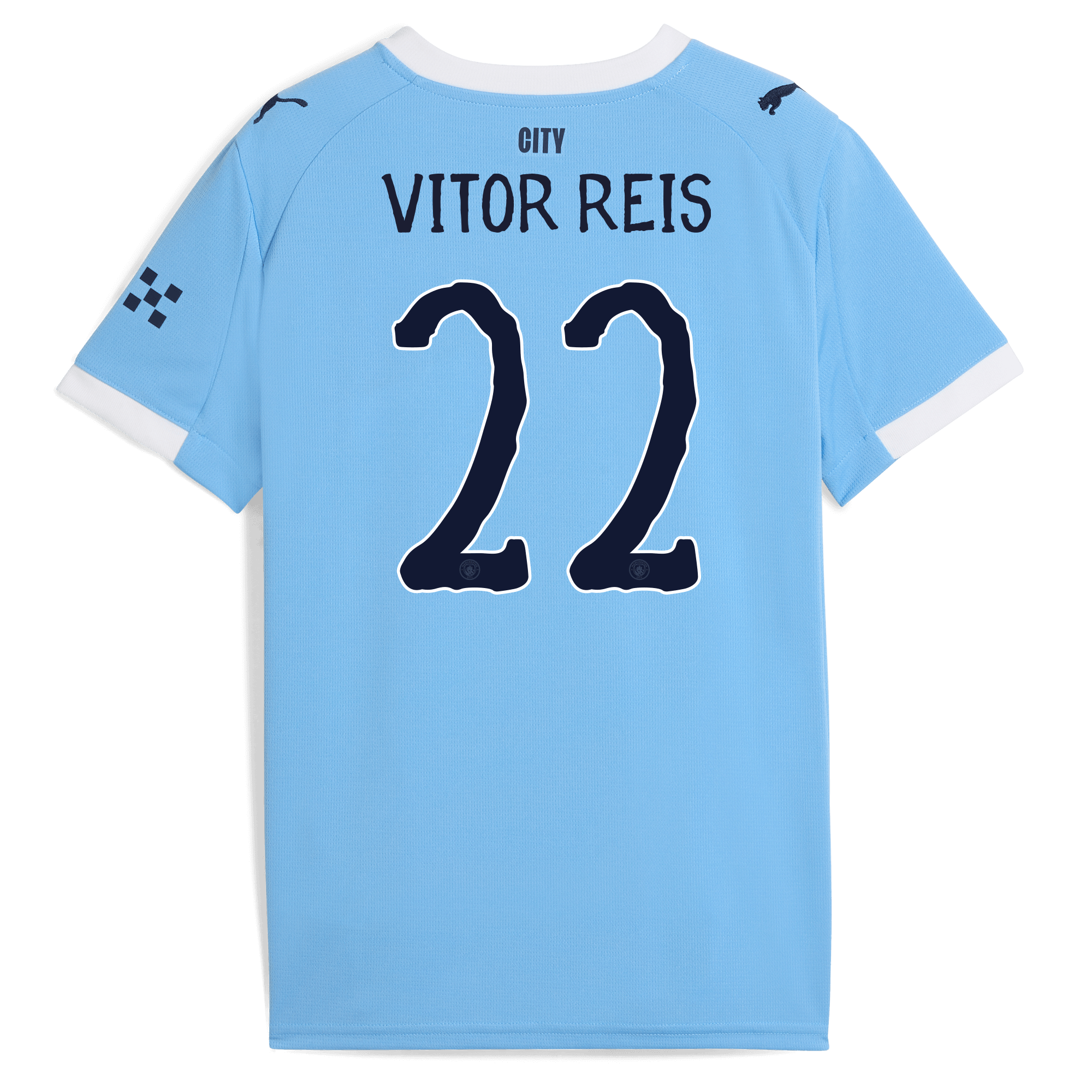 Manchester City kids manchester city kidsuper home jersey 202526 with vitor reis 22 printing Shirts - Official Store