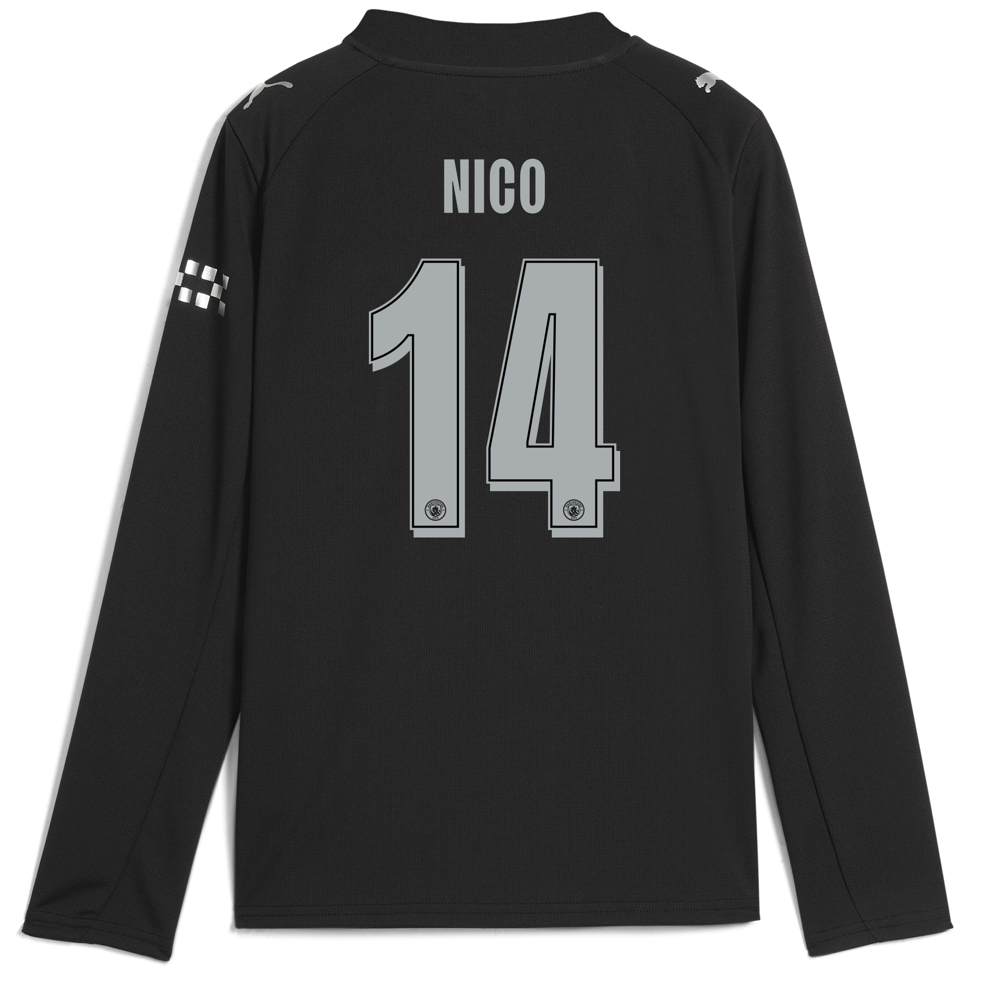 Manchester City kids manchester city man city away jersey 202526 long sleeve with nico 14 printing Shirts - Official Store