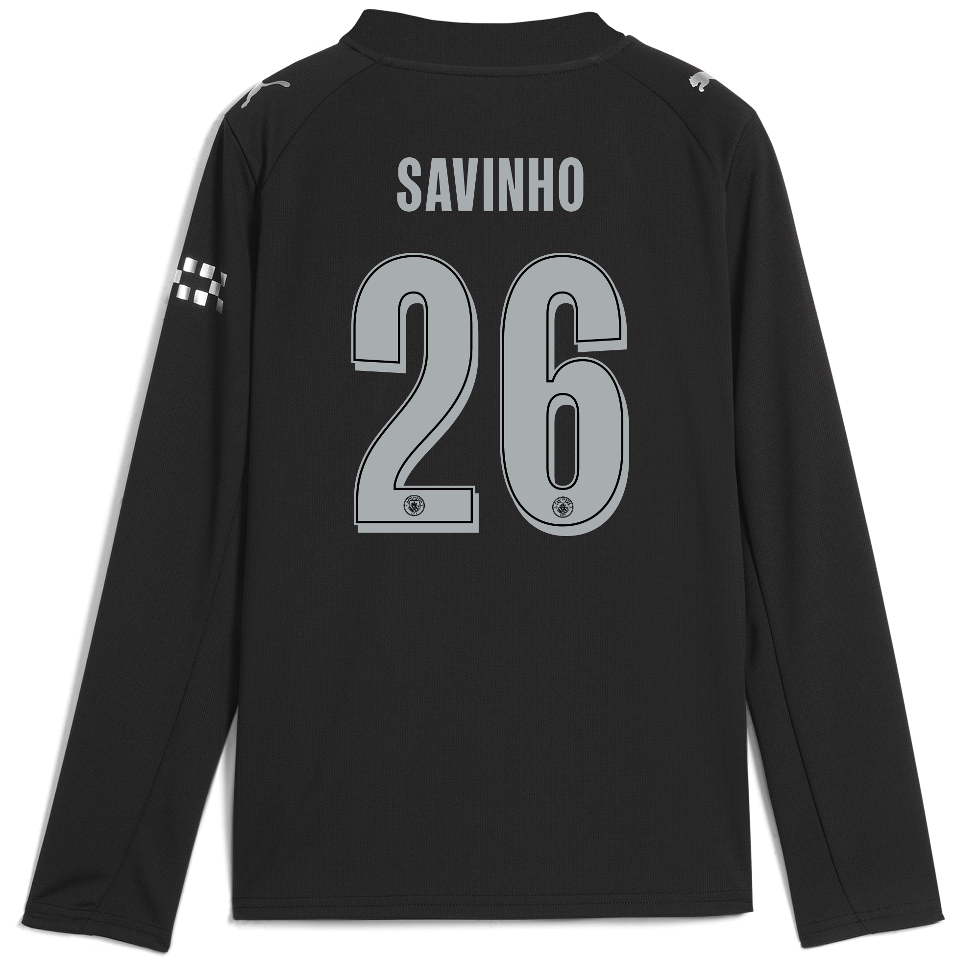 Manchester City kids manchester city man city away jersey 202526 long sleeve with savinho 26 printing Shirts - Official Store