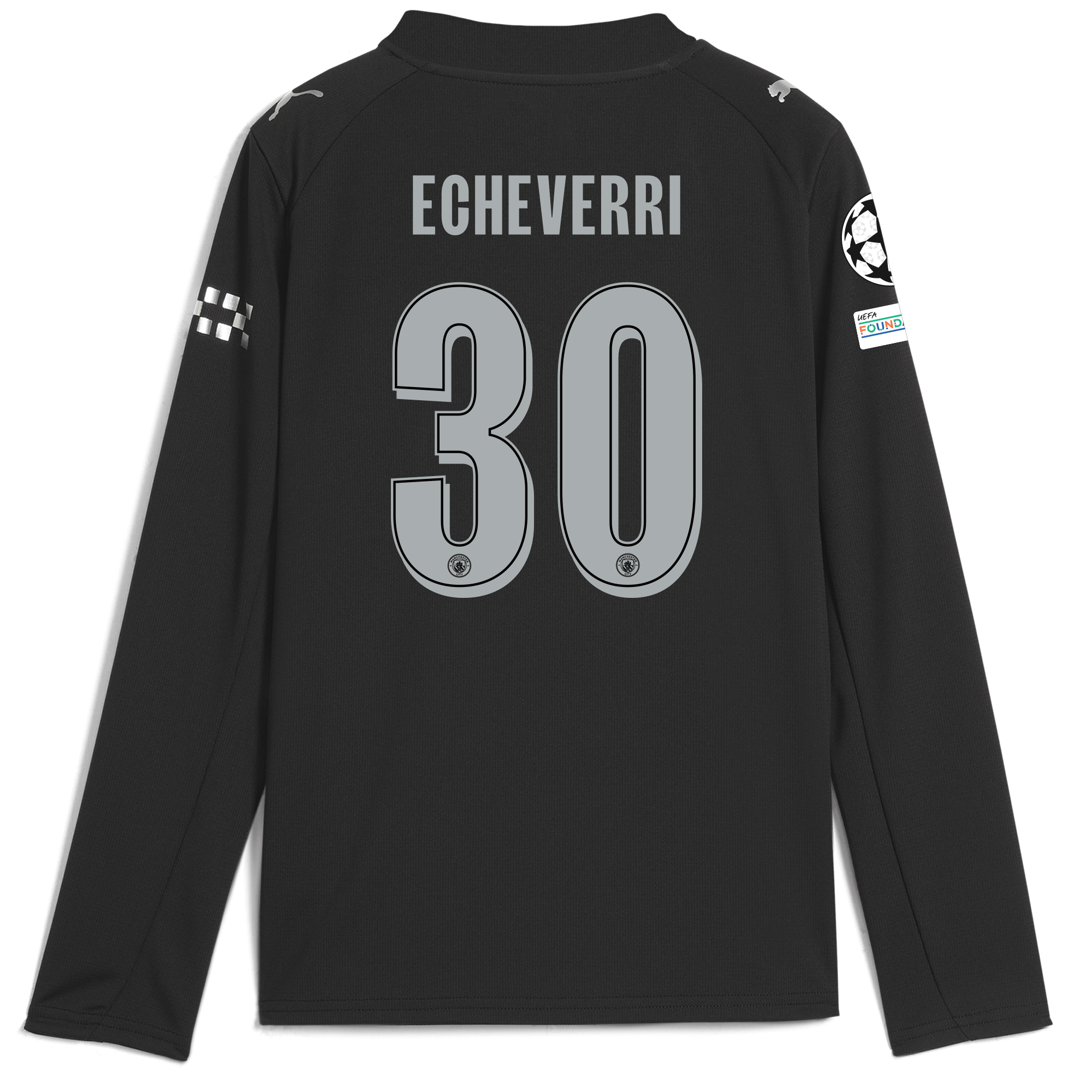Manchester City kids manchester city man city champions league away jersey 202526 long sleeve with echeverri 30 printing Shirts - Official Store