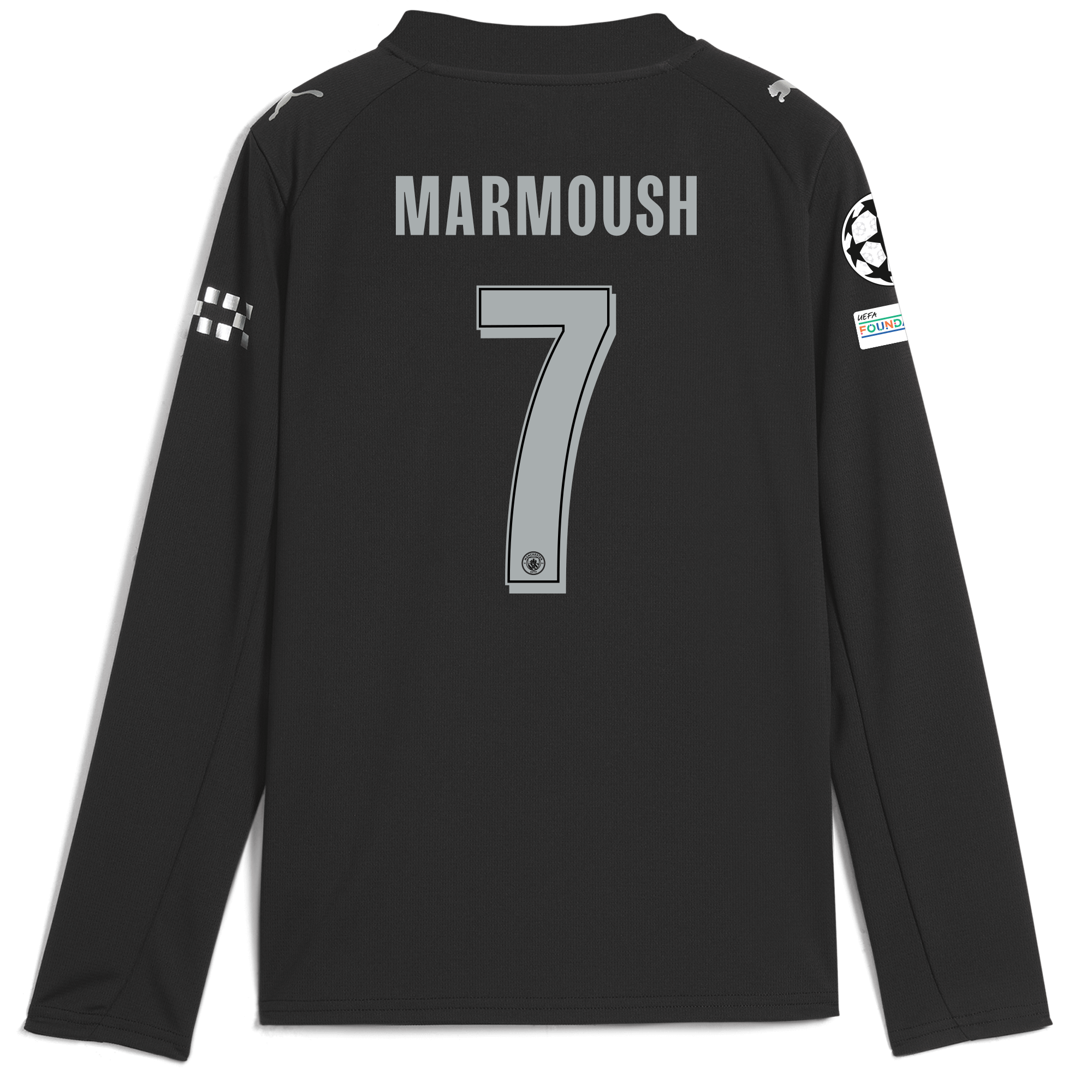 Manchester City kids manchester city man city champions league away jersey 202526 long sleeve with marmoush 7 printing Shirts - Official Store