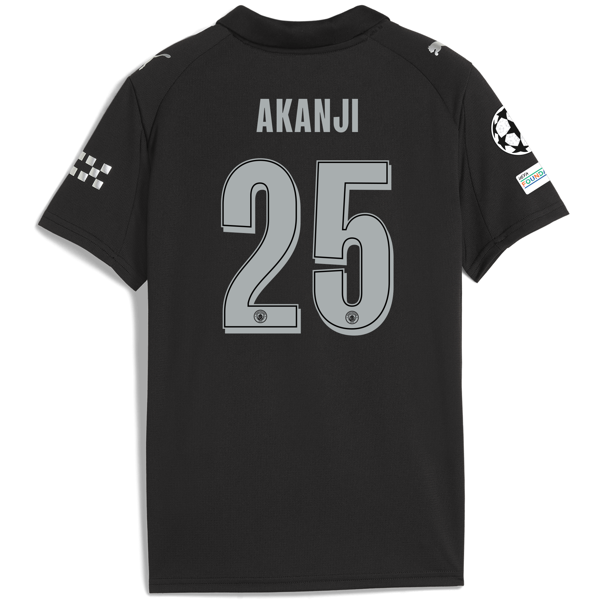Manchester City kids manchester city man city champions league away jersey 202526 with akanji 25 printing Shirts - Official Store