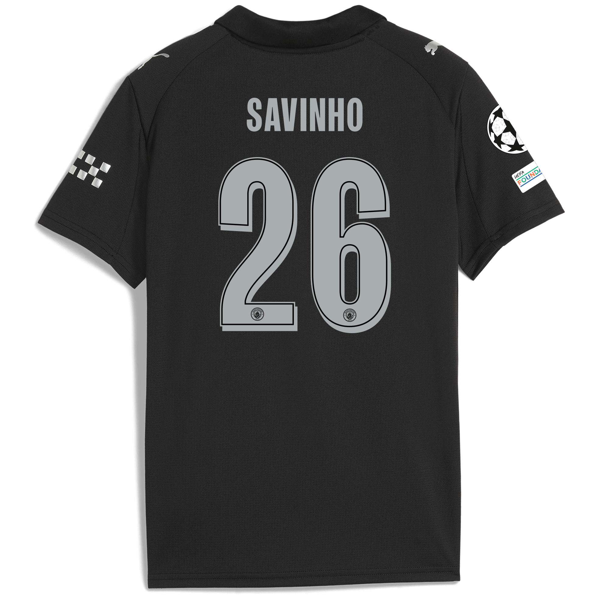 Manchester City kids manchester city man city champions league away jersey 202526 with savinho 26 printing Shirts - Official Store