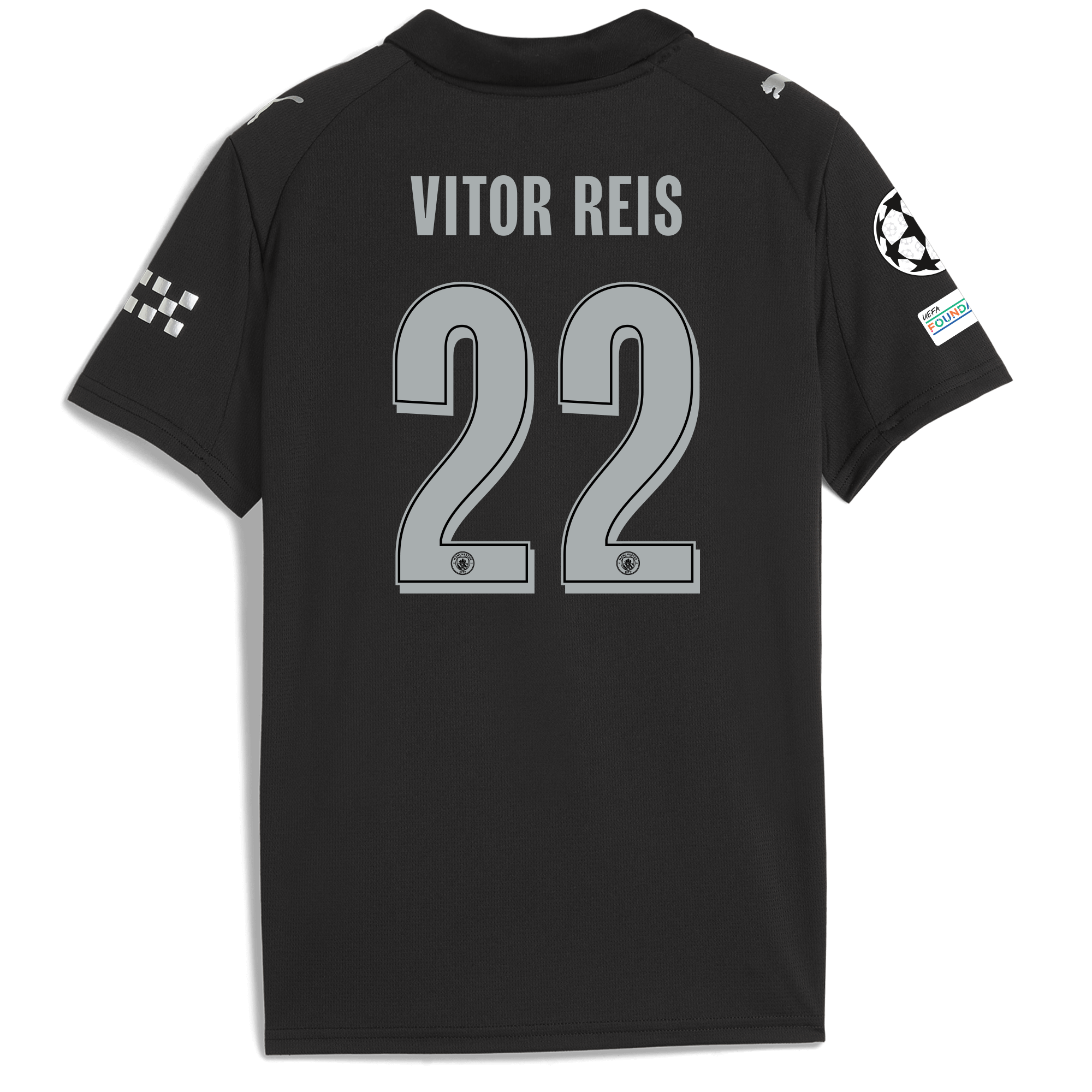 Manchester City kids manchester city man city champions league away jersey 202526 with vitor reis 22 printing Shirts - Official Store