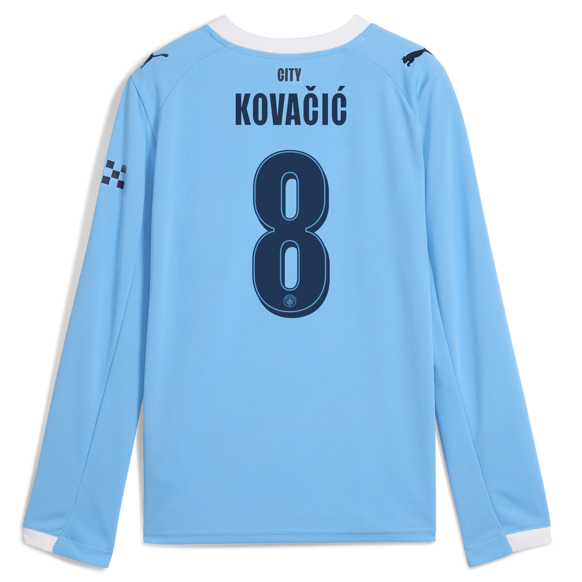 Manchester City kids manchester city man city home jersey 202526 long sleeve with kovaČiĆ 8 printing Shirts - Official Store