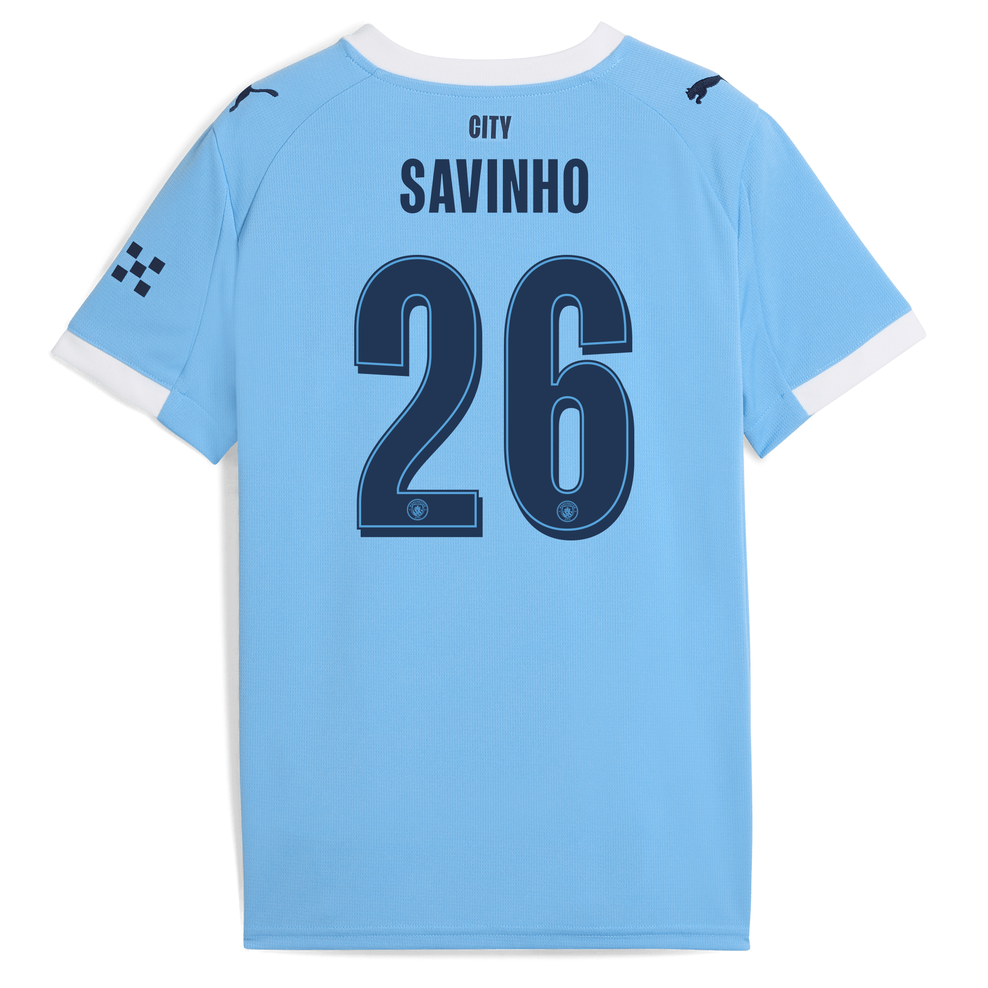 Manchester City kids manchester city man city home jersey 202526 with savinho 26 printing Shirts - Official Store Manchester City kids manchester city man city home jersey 202526 with savinho 26 printing Shirts - Official Store