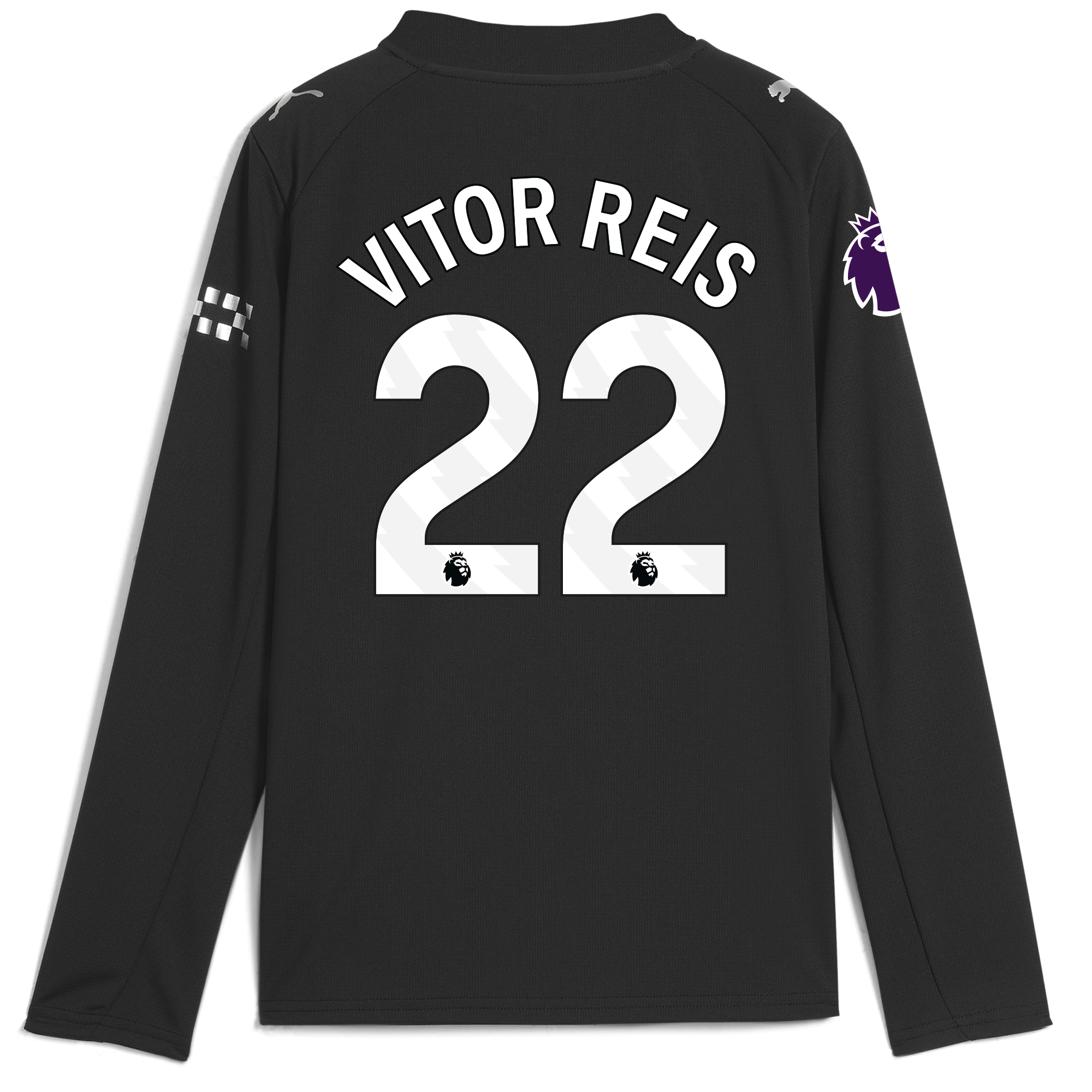 Manchester City kids manchester city premier league away jersey 202526 long sleeve with vitor reis 22 printing Shirts - Official Store