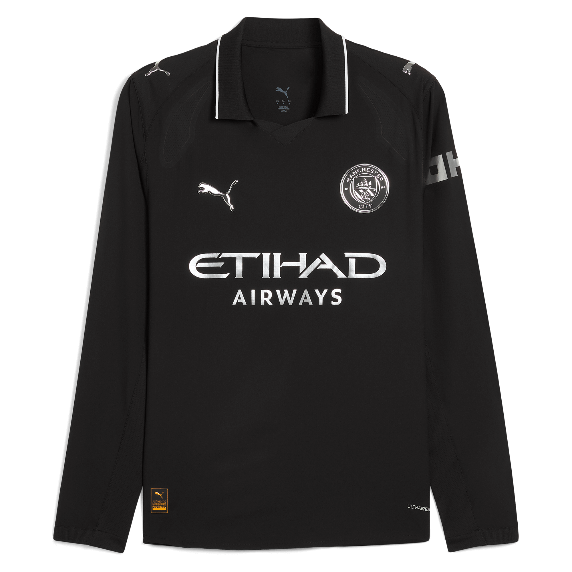 Manchester City manchester city away authentic jersey black 202526 long sleeve with custom printing Shirts - Official Store